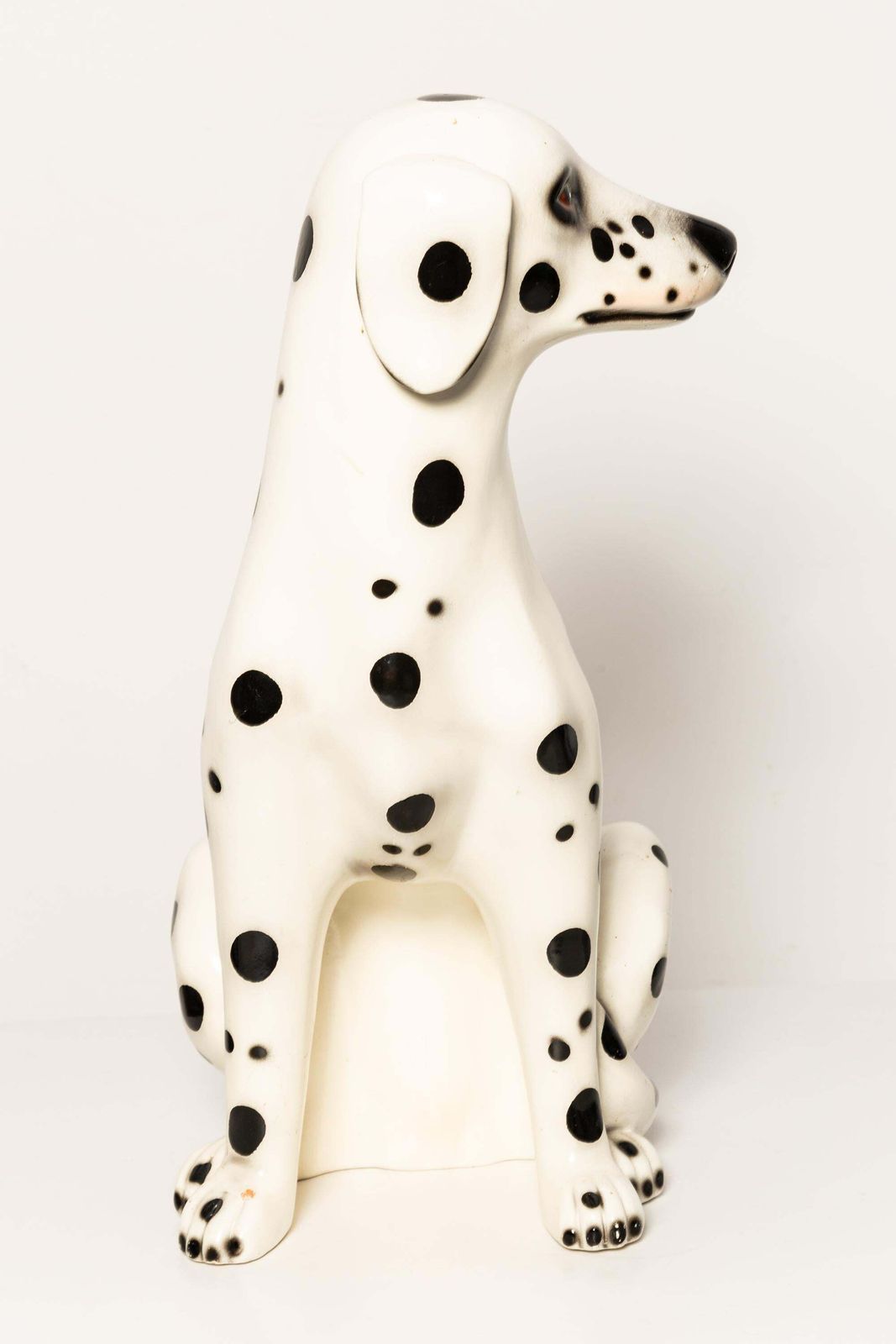 Mid Century White Big Dalmatian Dog Terracota Sculpture, Italy, 1960s photo 619.0