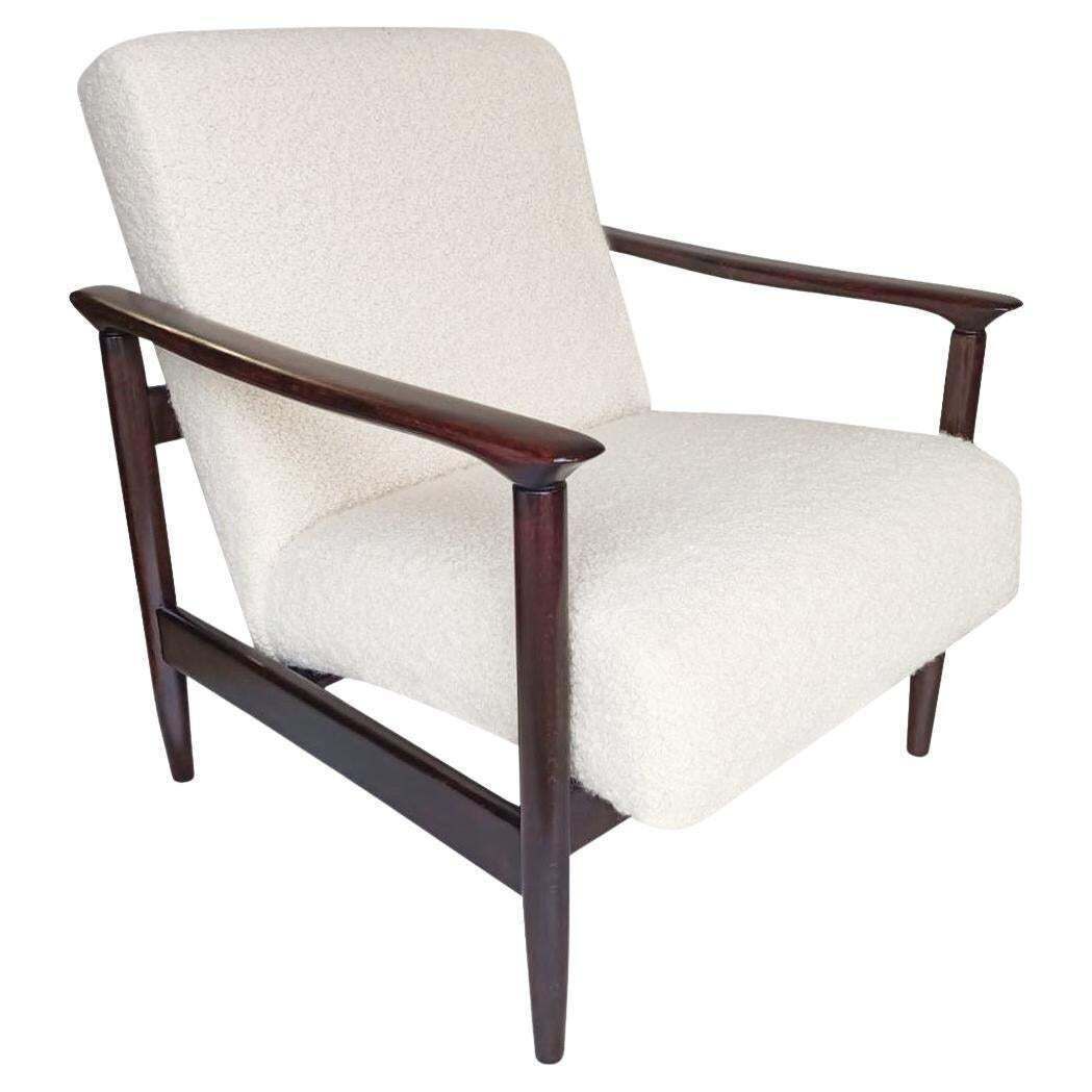 Mid Century White Boucle Armchair, Gfm 142, Edmund Homa, Europe, 1960s