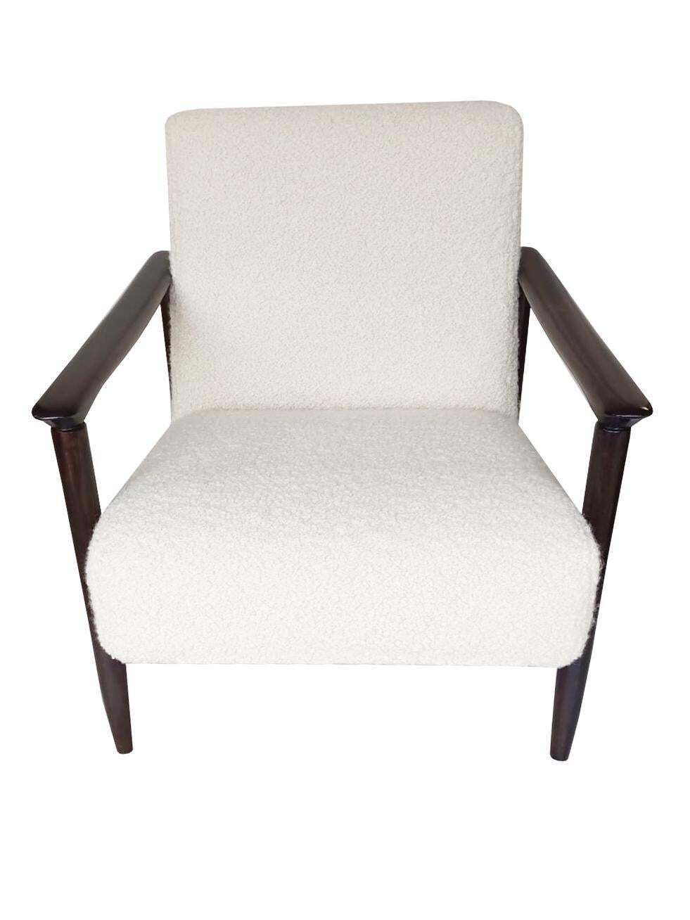 Mid Century Witte Bouclé Fauteuil, Gfm 142, Edmund Homa, Europa, Jaren 1960 photo buy