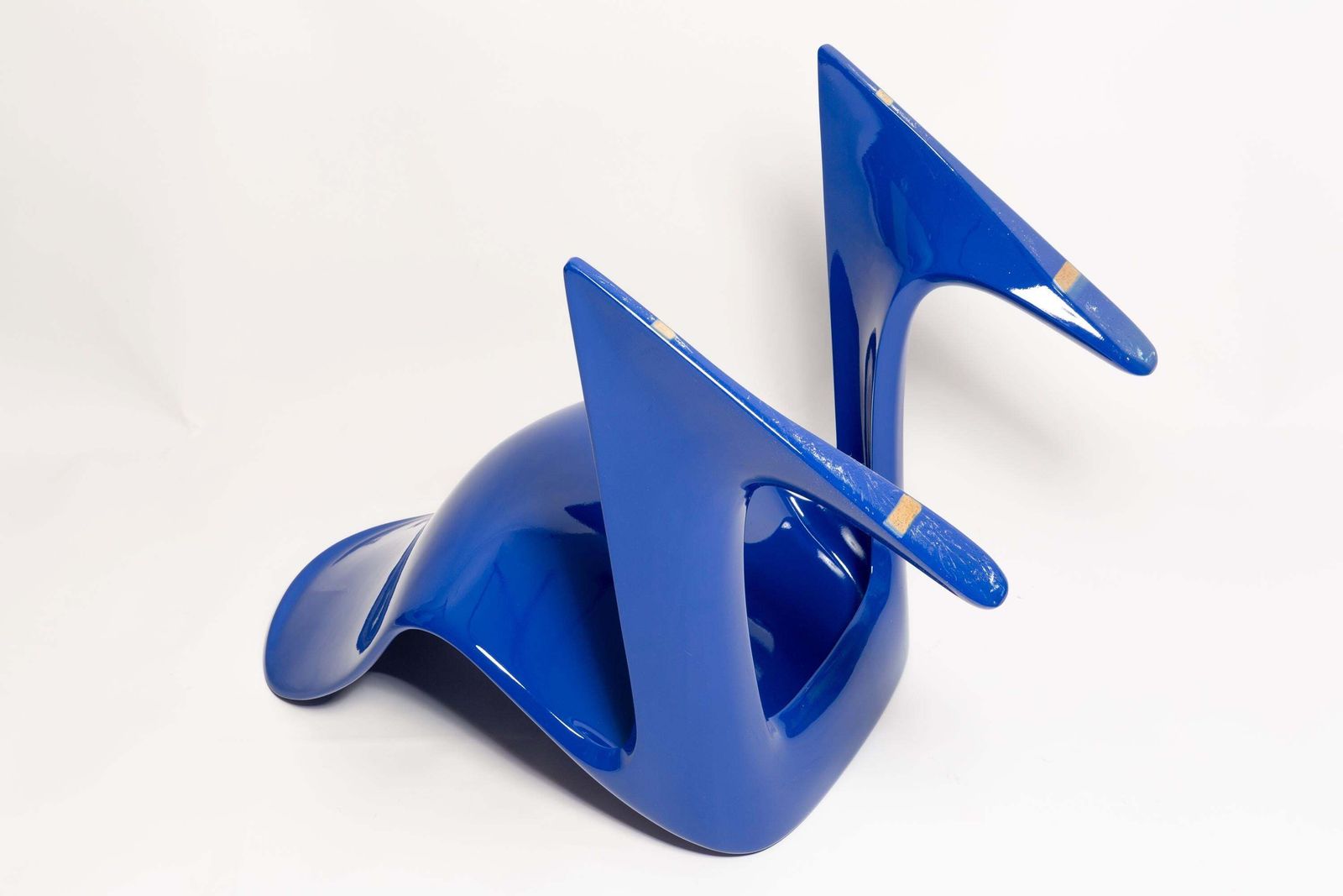 photo for sale Mid Century Ultramarine Blue Kangaroo Chair, Ernst Moeckl, Germany, 1968