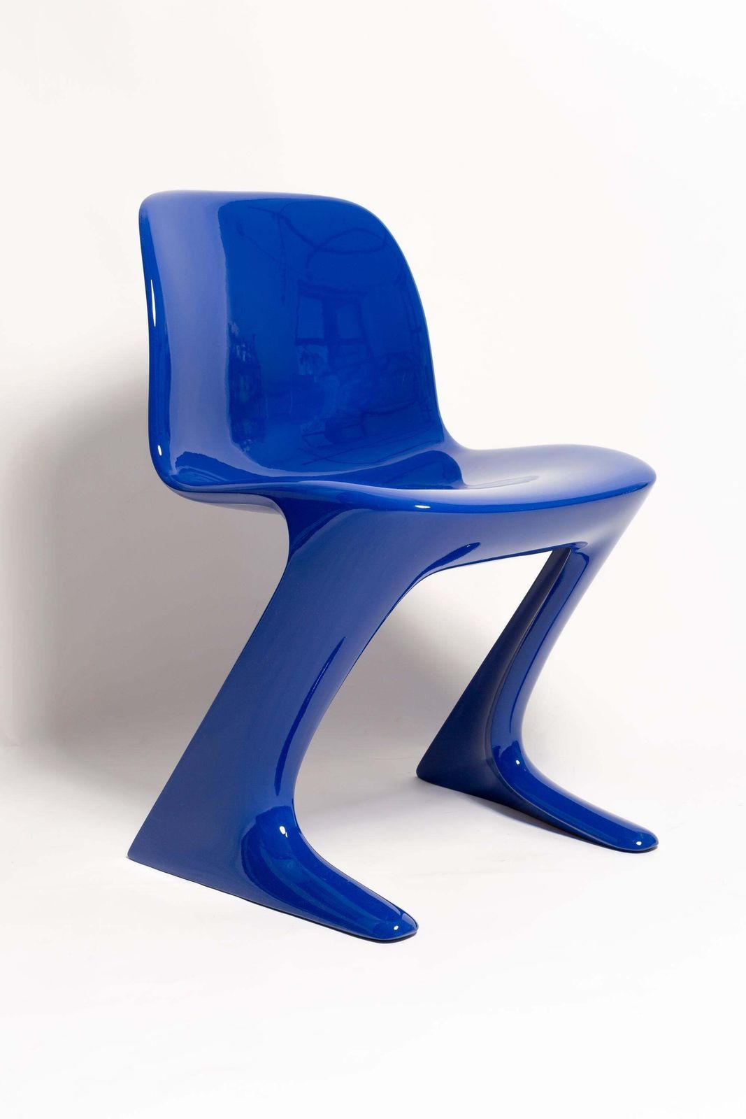Four Mid Century Ultramarine Blue Kangaroo Chairs, Ernst Moeckl, Germany, 1968 photo furniture