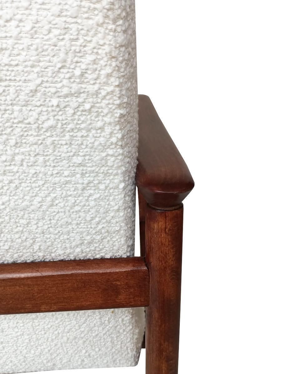 Mid Century Vintage White Boucle Armchair, Gfm 142, Edmund Homa, Europe, 1960s photo 1593.0