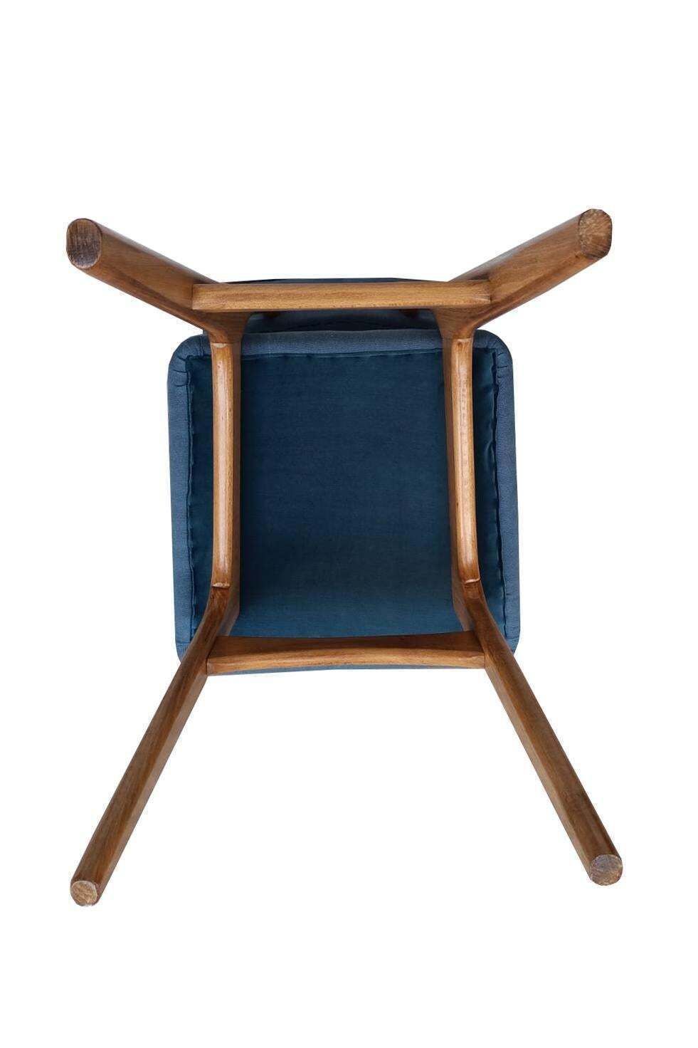Set Of Four Mid Century Butterfly Chairs, Denim Pierre Frey Linen, Europe, 1960s photo vinterior
