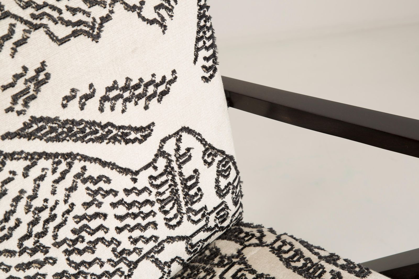 4424.0 Two Mid Century Zet Armchairs, Tiger Mountain Jacquard By Dedar, 1970s, Europe photo
