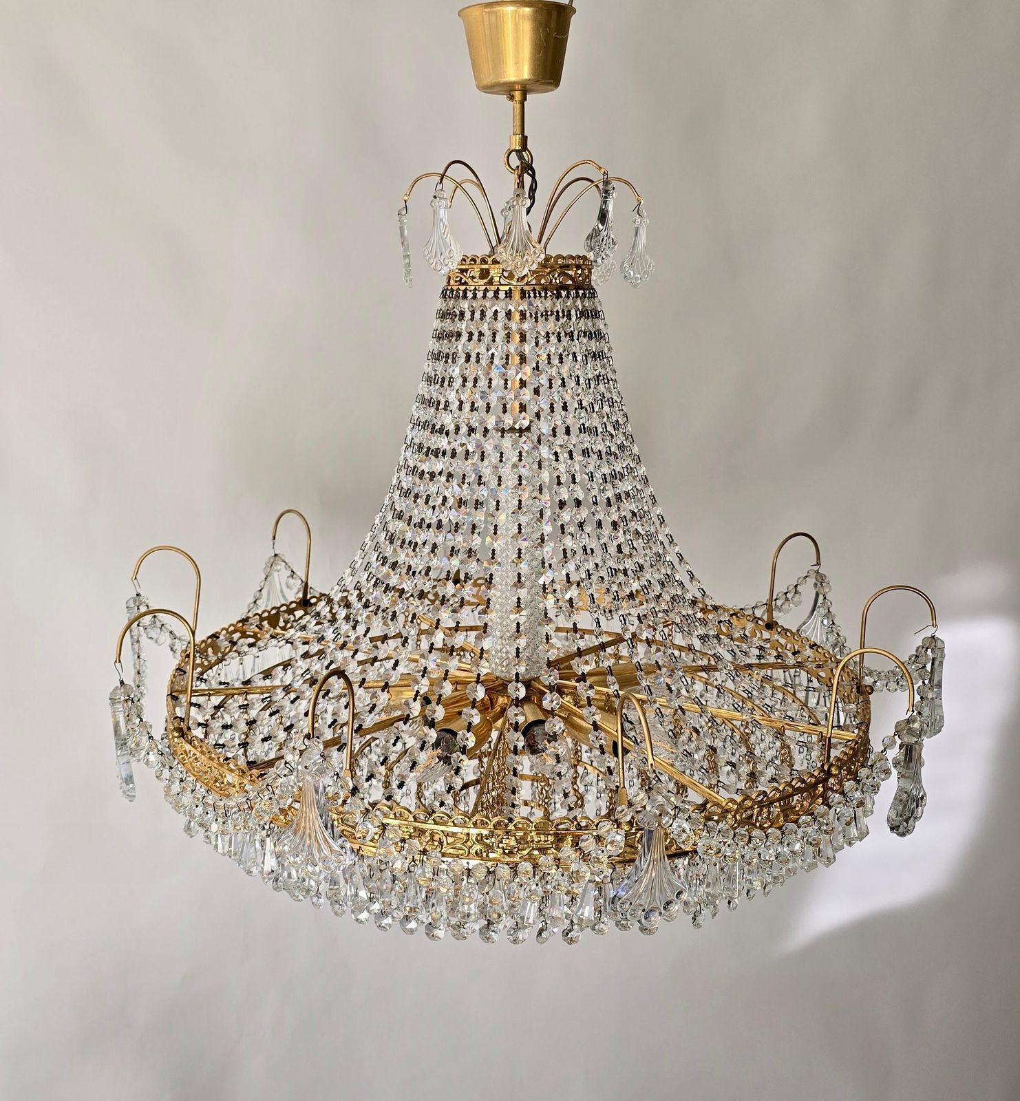 Magnificent Antique Empire Style Crystal Chandelier, France, Circa 1900–1920 photo for sale