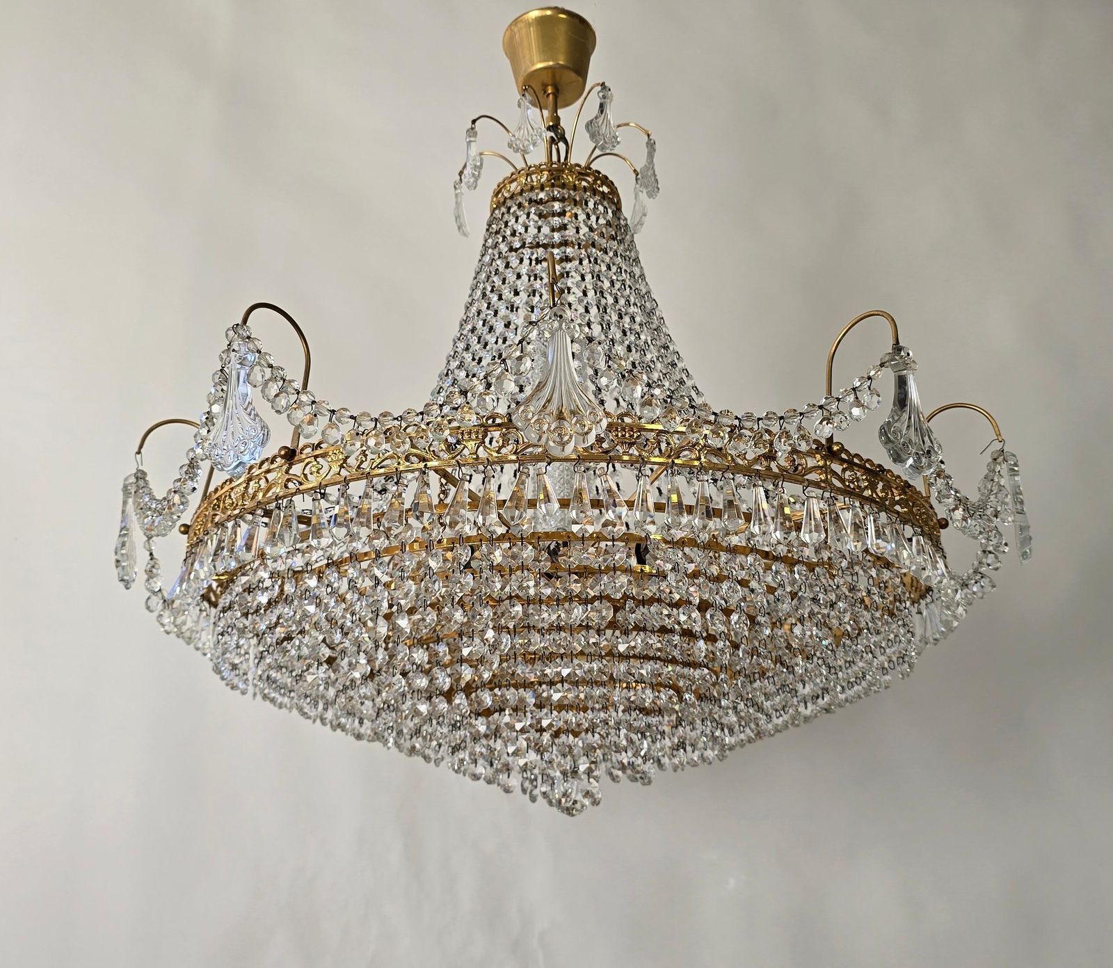 Magnificent Antique Empire Style Crystal Chandelier, France, Circa 1900–1920 photo 5079.0