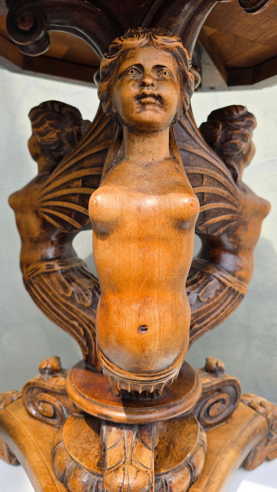 19th Century Italian Table With Carved Female Sphinxes And Lions photo buy