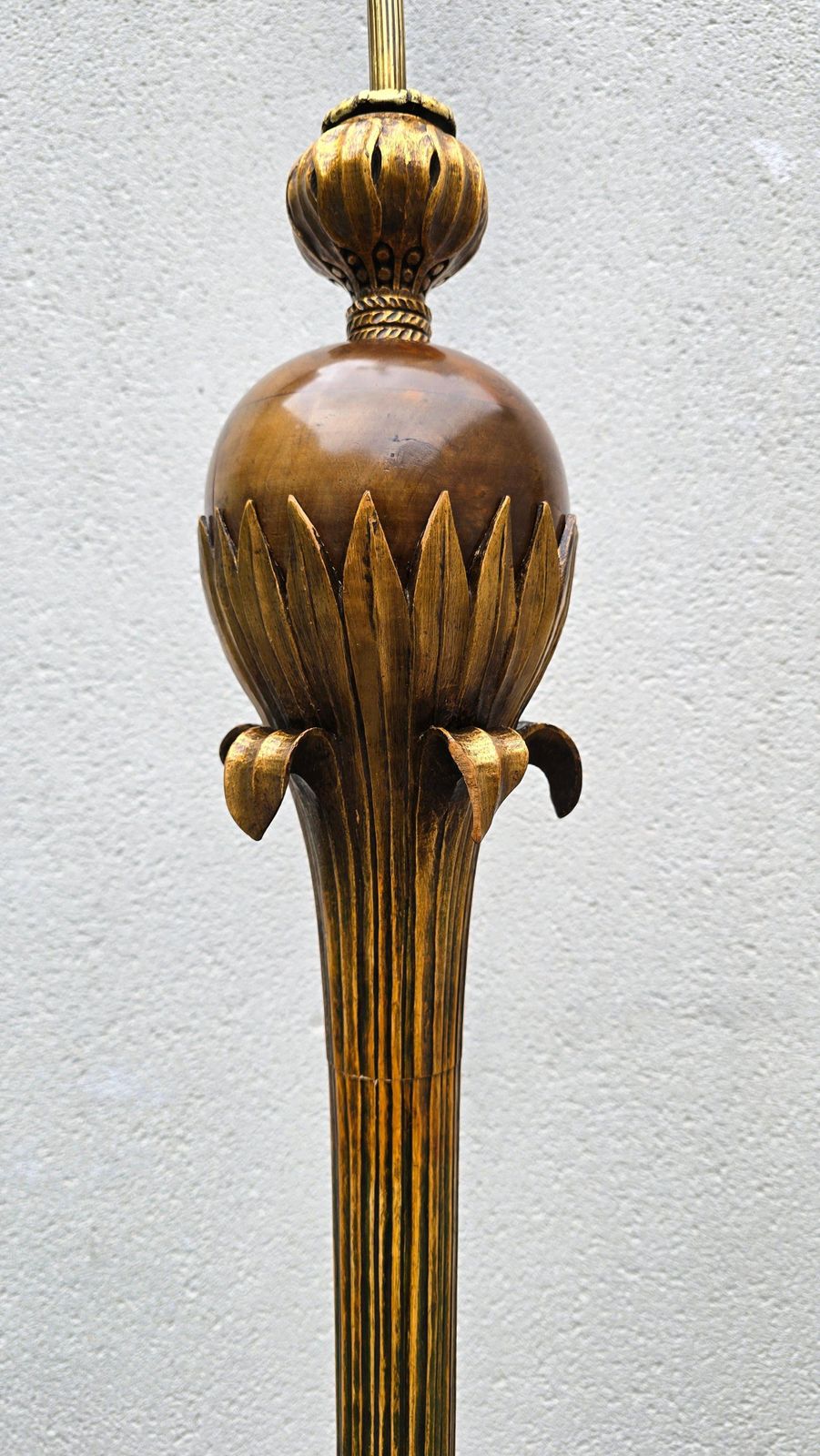 Gilded Wood Floor Lamp By Alfred Chambon, 1930s photo 7790.0