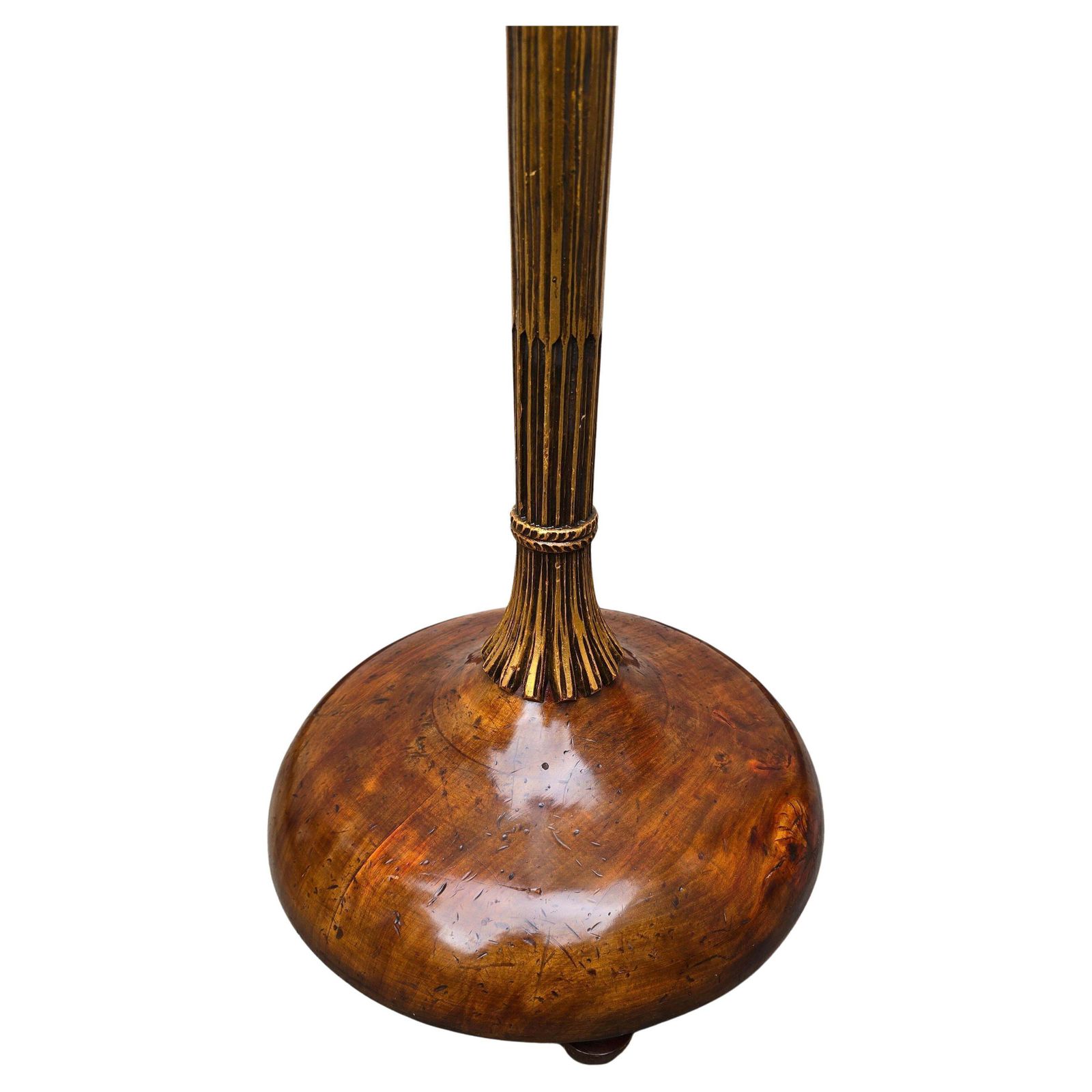photo for sale Gilded Wood Floor Lamp By Alfred Chambon, 1930s