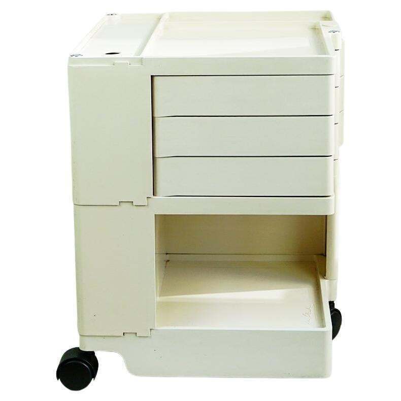 Cremewhite Boby Trolley By Joe Colombo For Bieffeplast, Italy, 1970s