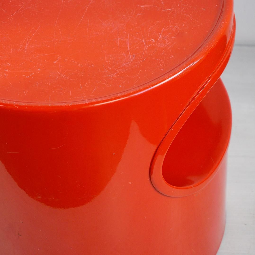 Midcentury Modern Red Plastic Table By Emma Gismondi For Artemide Italy photo vinterior