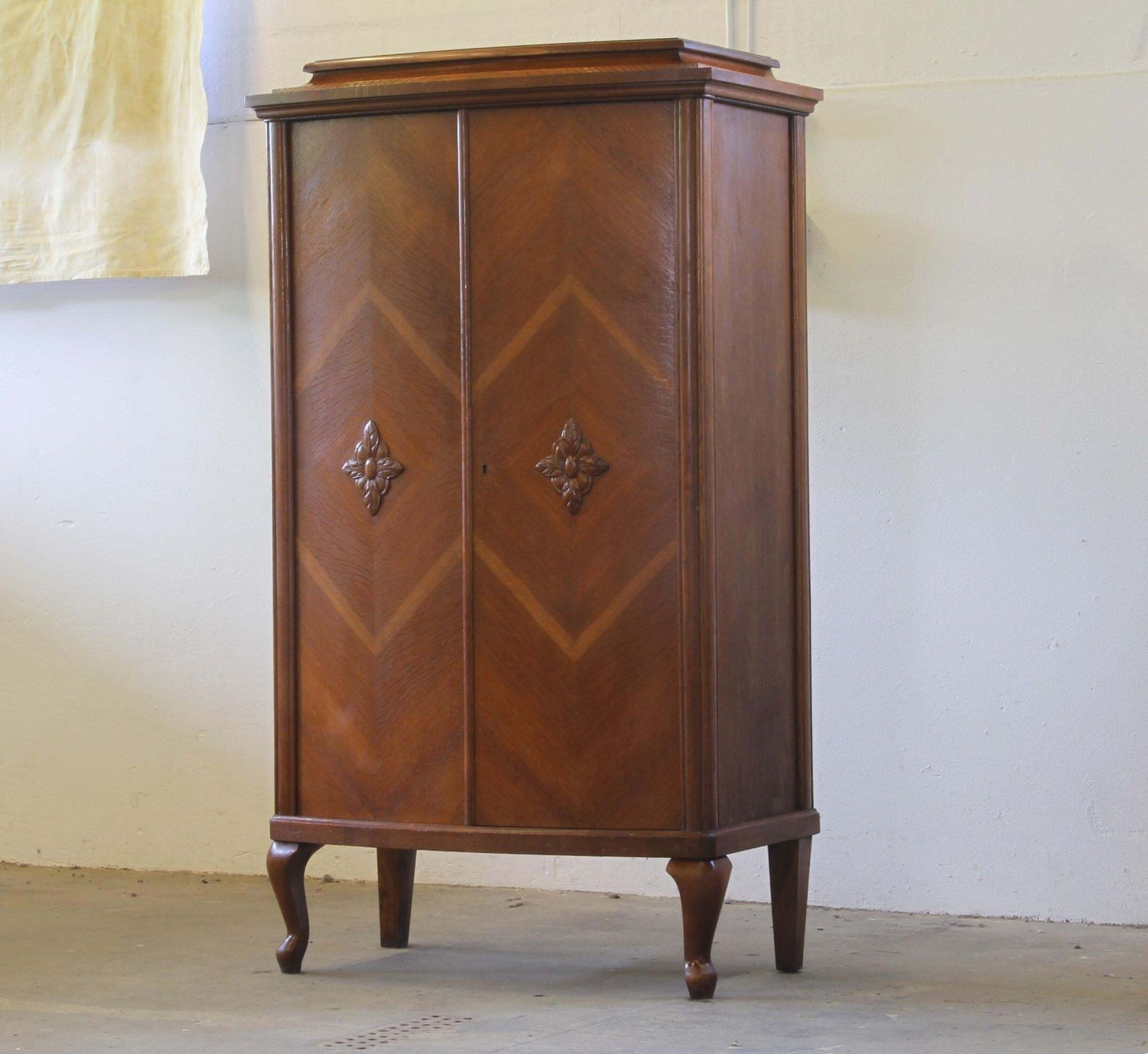 Vintage Danish Oak Closet Linen Wardrobe 1940s Cabinet photo furniture