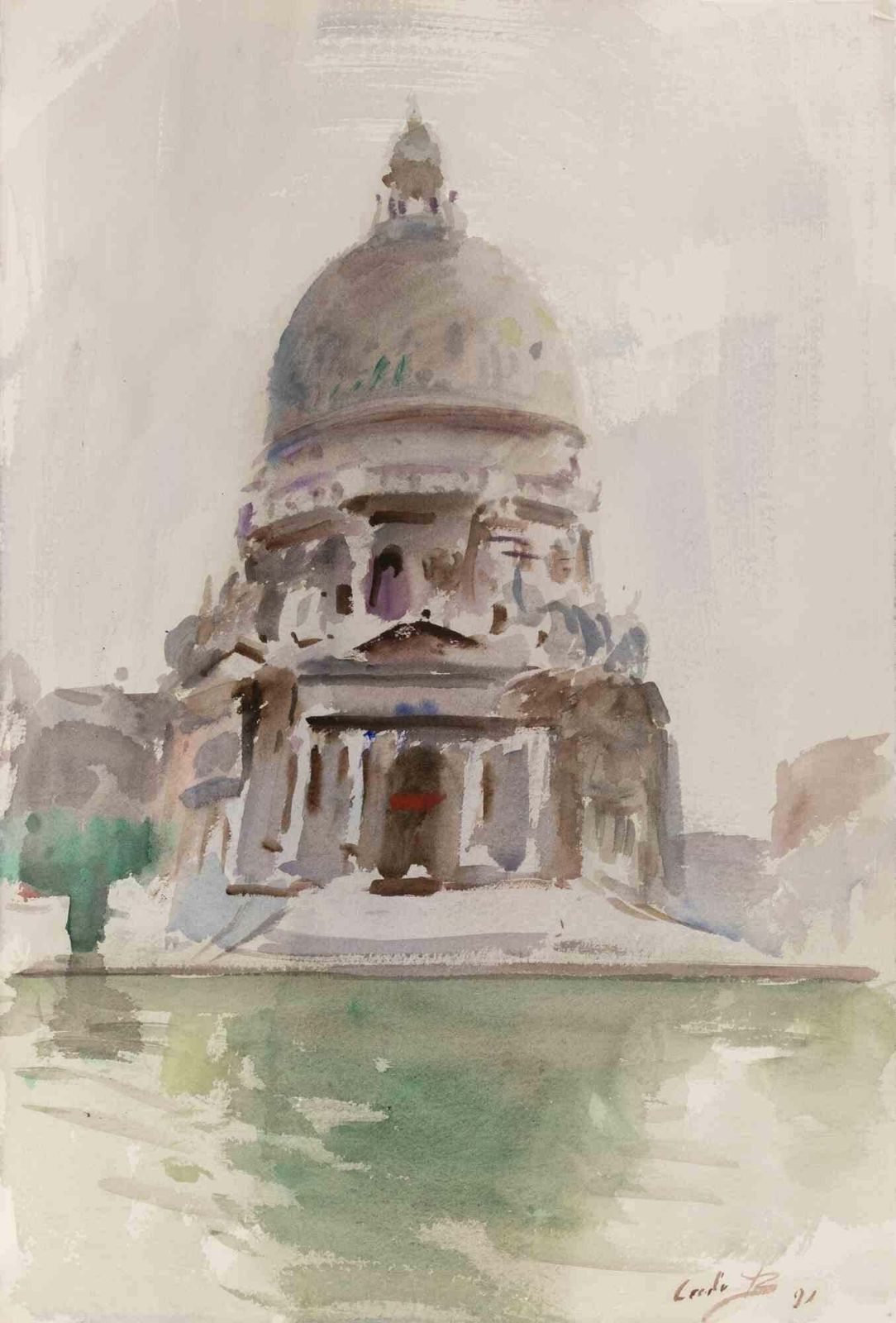 Carlo Ravagnanview Of Santa Maria Della Salute In Venice    Drawing By Carlo Ravagnan   19911991