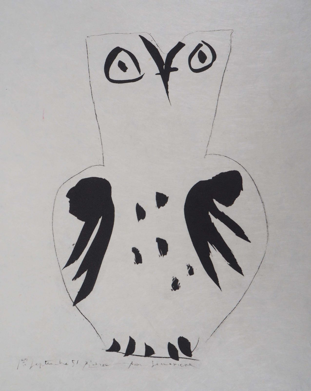 (After) Pablo Picassomadoura Ceramic : The Tall Owl   Lithograph Signed1974