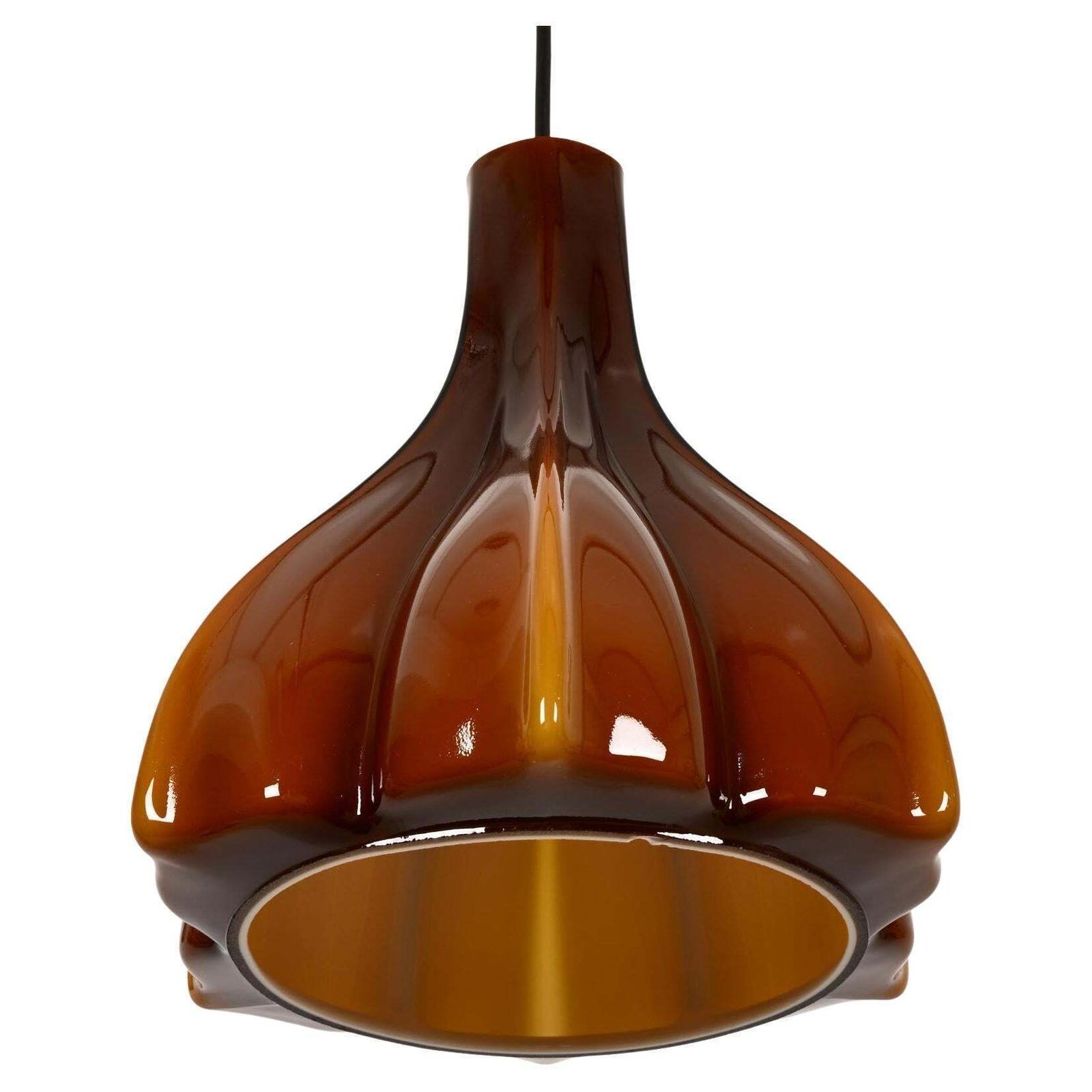 Paill & Putzler Lotus Shaped Midcentury Glass Pendant