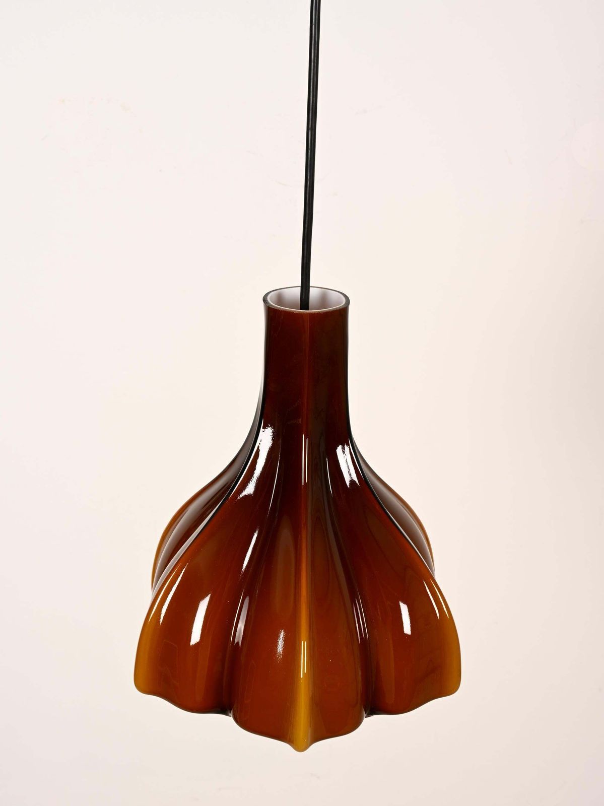 photo for sale Paill & Putzler Lotus Shaped Midcentury Glass Pendant
