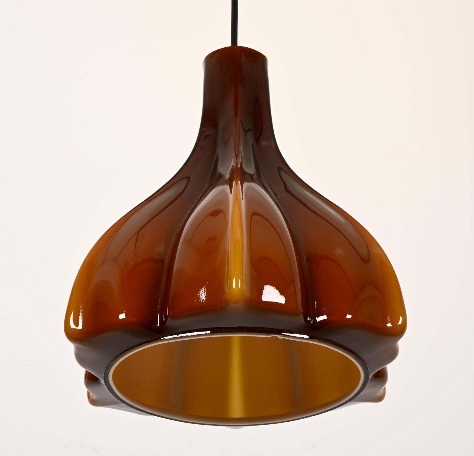 Lighting Paill & Putzler Lotus Shaped Midcentury Glass Pendant photo