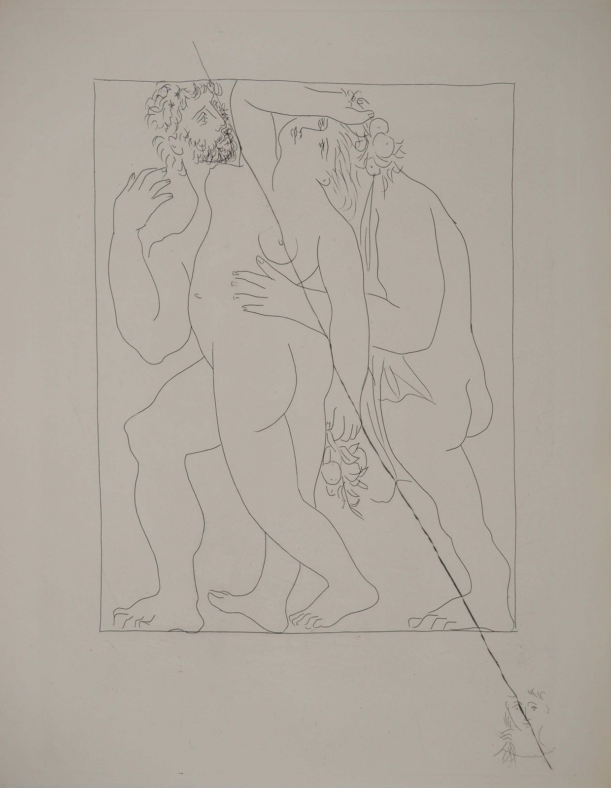 Pablo Picassométarmorphoses D'ovide, Two Standing Figures   Original Etching (Baer #170)1936
