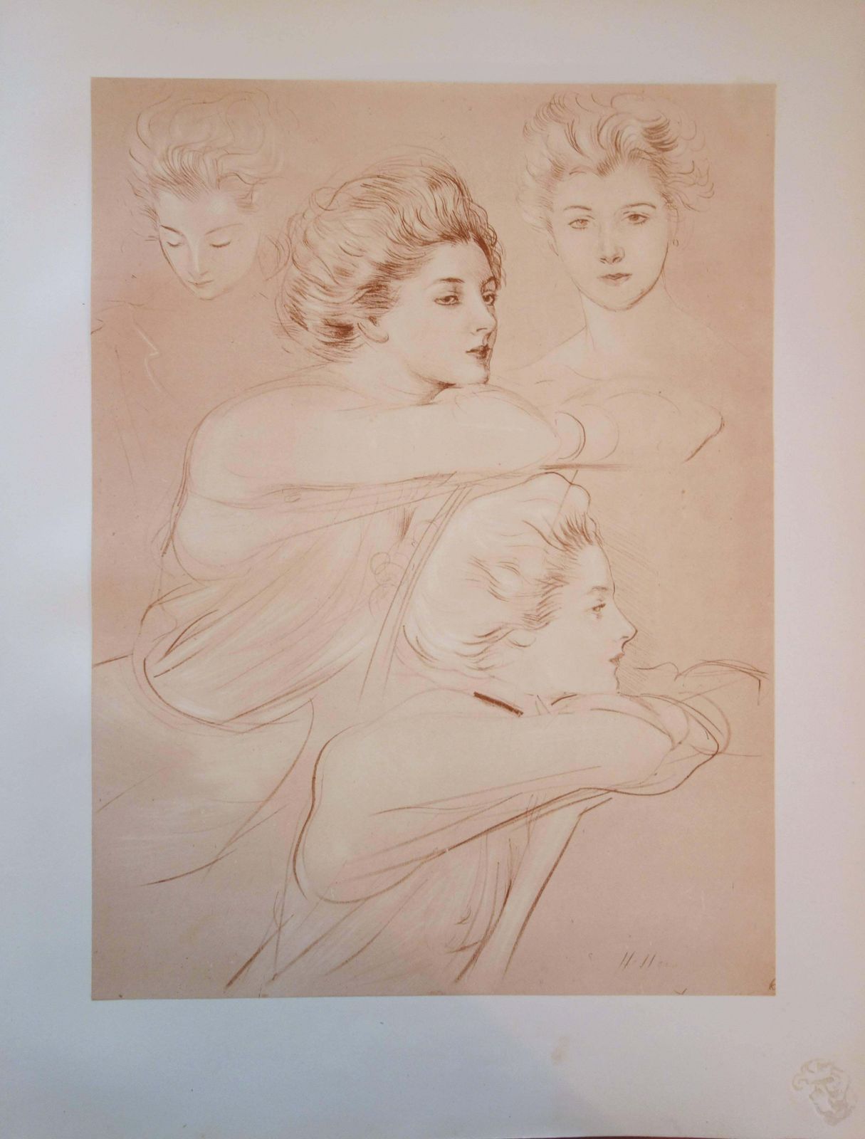 Paul César Helleuclassical Studies Of A Lady   Original Lithograph   Printed Signature, 18971897/98