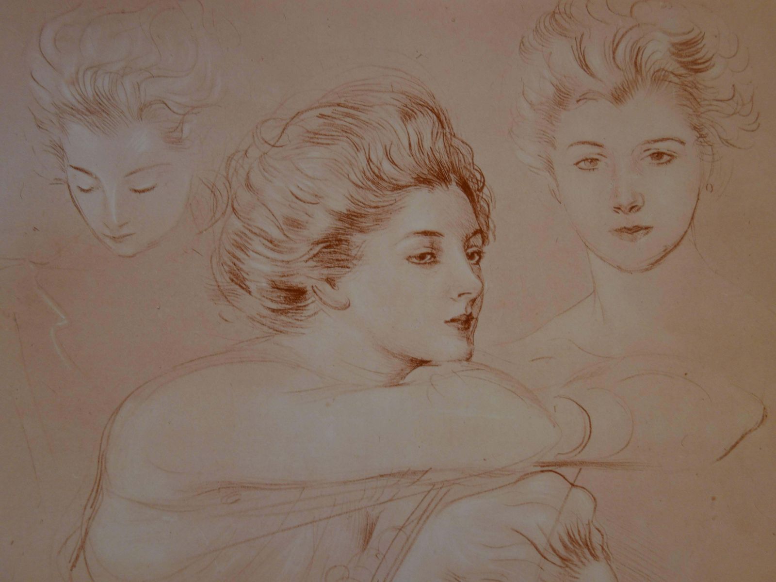 Paul César Helleuclassical Studies Of A Lady   Original Lithograph   Printed Signature, 18971897/98 photo for sale
