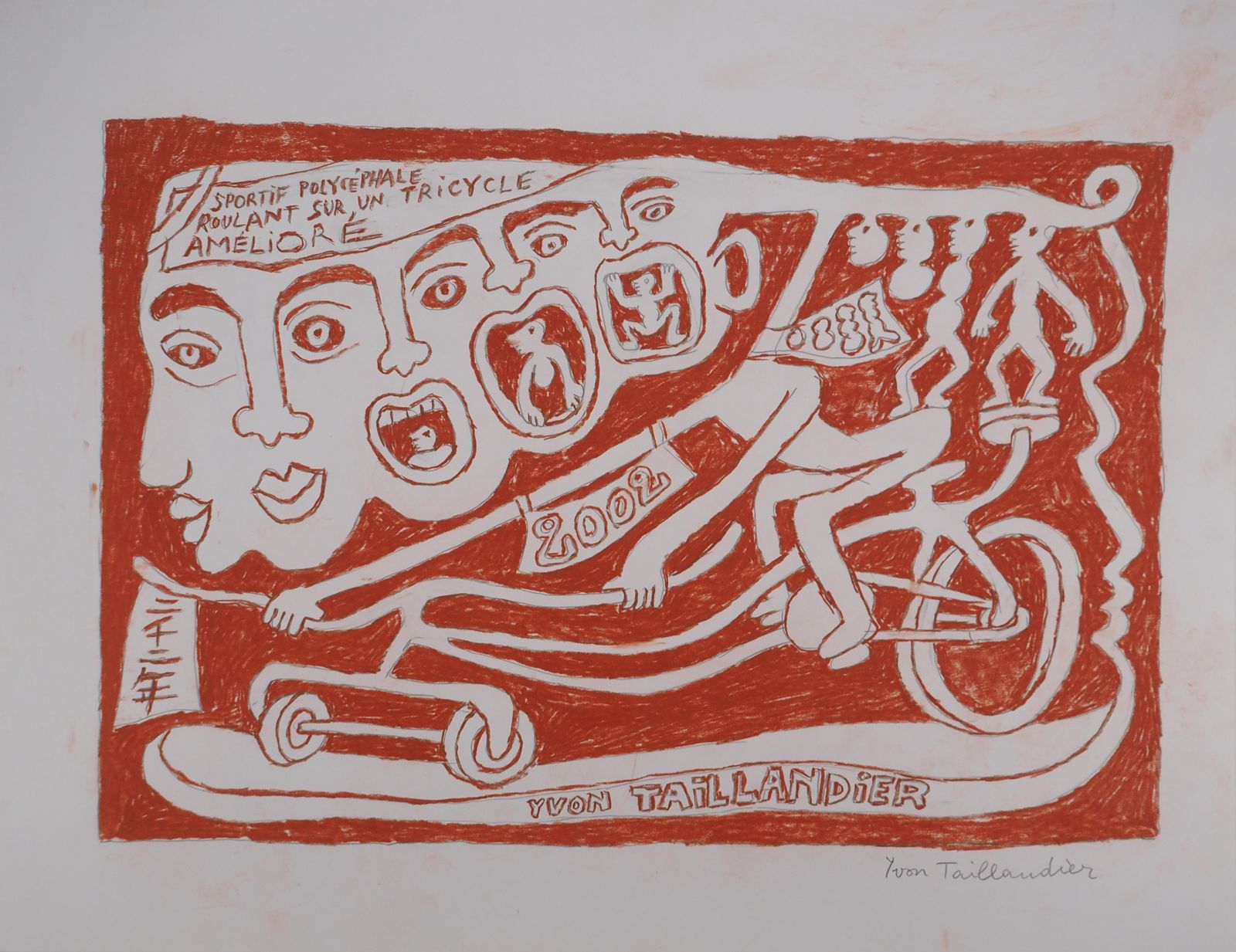 Yvon Taillandierthe Cry Of The Catitipède   Original Handsigned Drawing