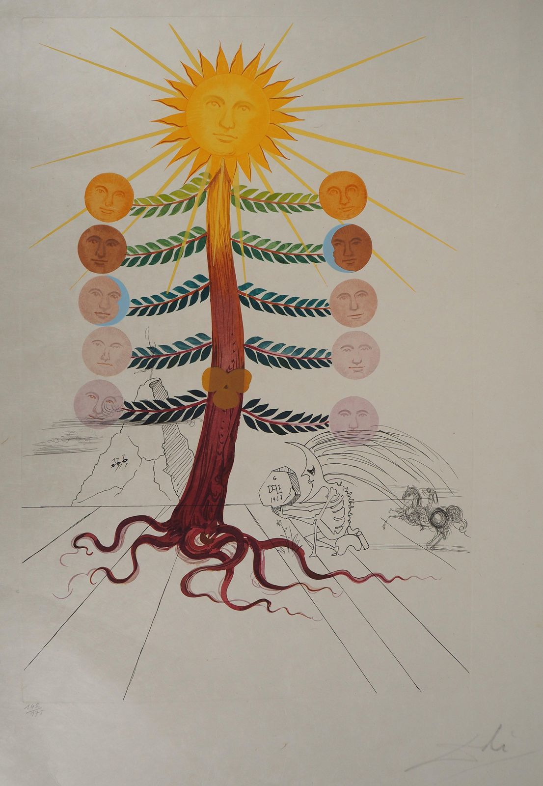 Salvador Dalí­Flordali : Luna Geminata (Moon)   Original Etching, Handsigned (Field 68 3f)1968 photo furniture