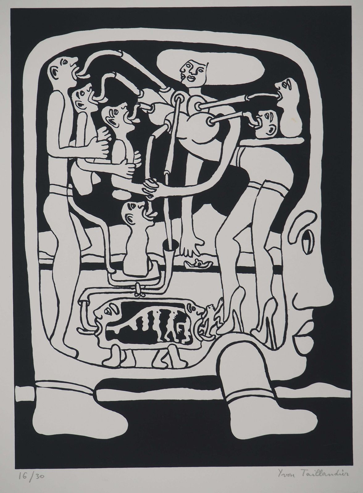Yvon Taillandierthe Giant Catitipede   Original Handsigned Screen Print photo vinterior