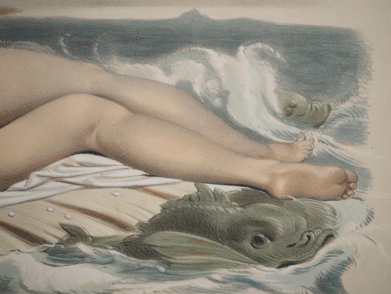 Joseph Felonthe Birth Of Venus   Original Lithograph And Watercolor photo 221.0