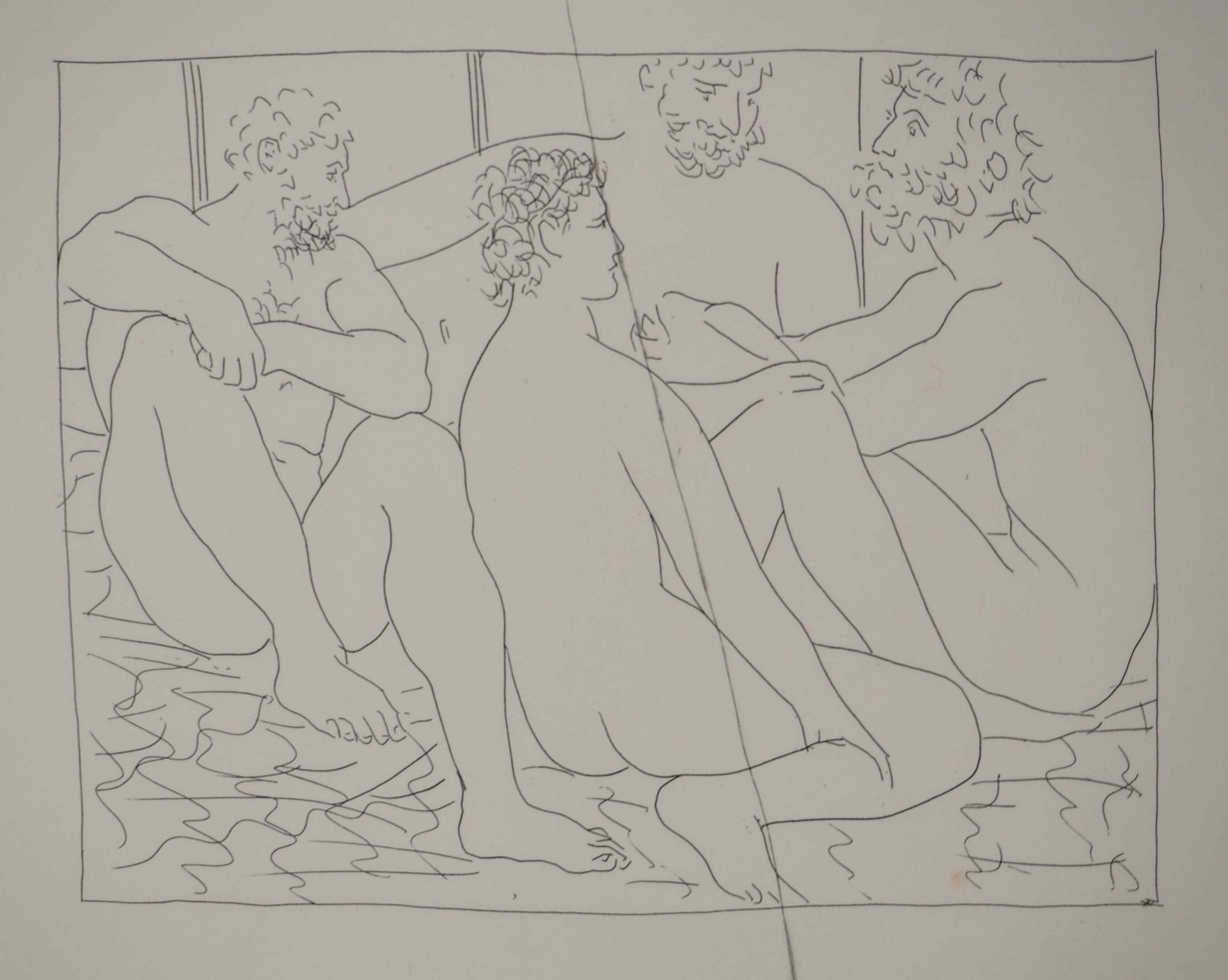 Pablo Picassométarmorphoses D'ovide, Four Nude Men   Original Etching (Baer #155)1936 photo Art