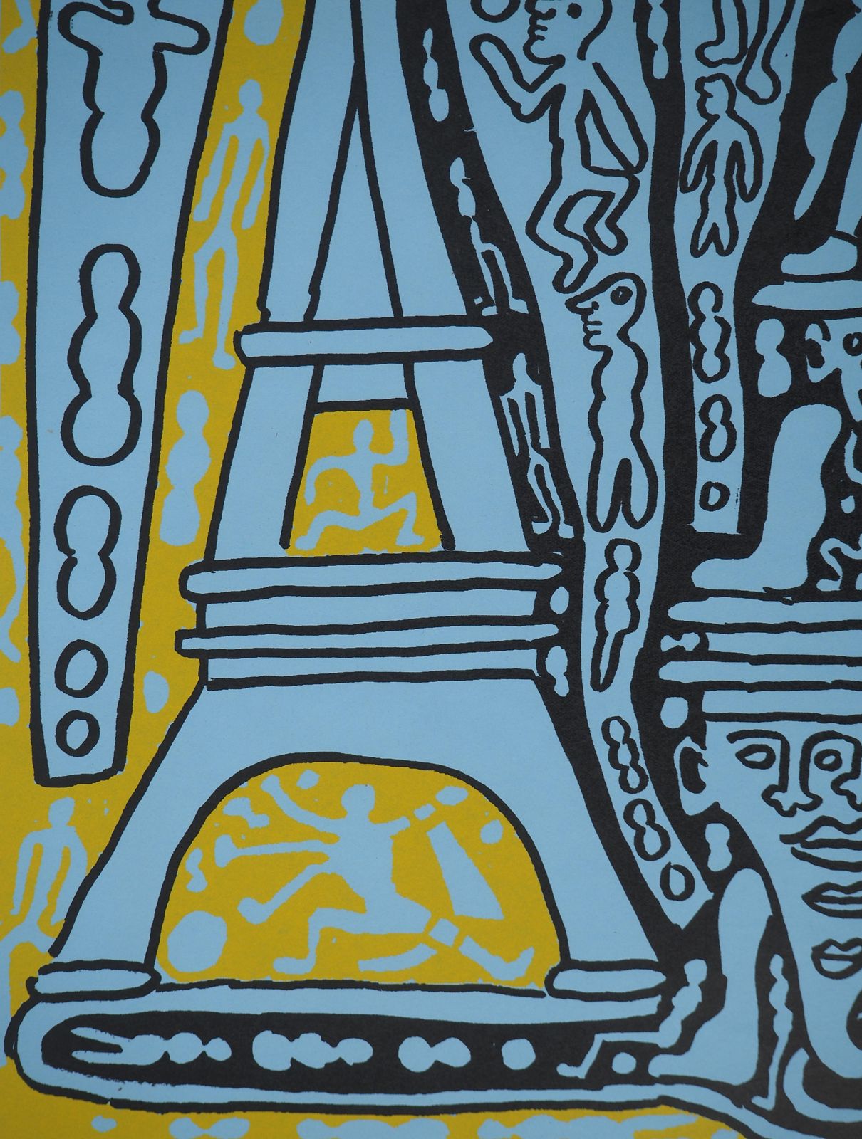 Yvon Taillandierthe Yellow Catitipède From Paris   Original Handsigned Screen Print photo for sale