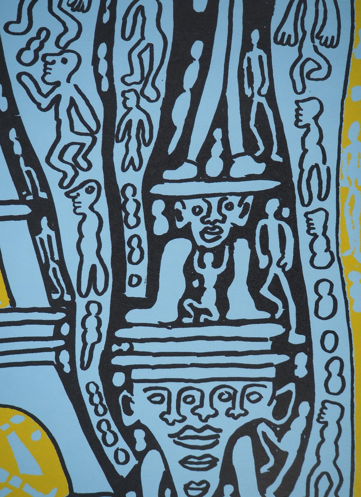 Yvon Taillandierthe Yellow Catitipède From Paris   Original Handsigned Screen Print photo Art