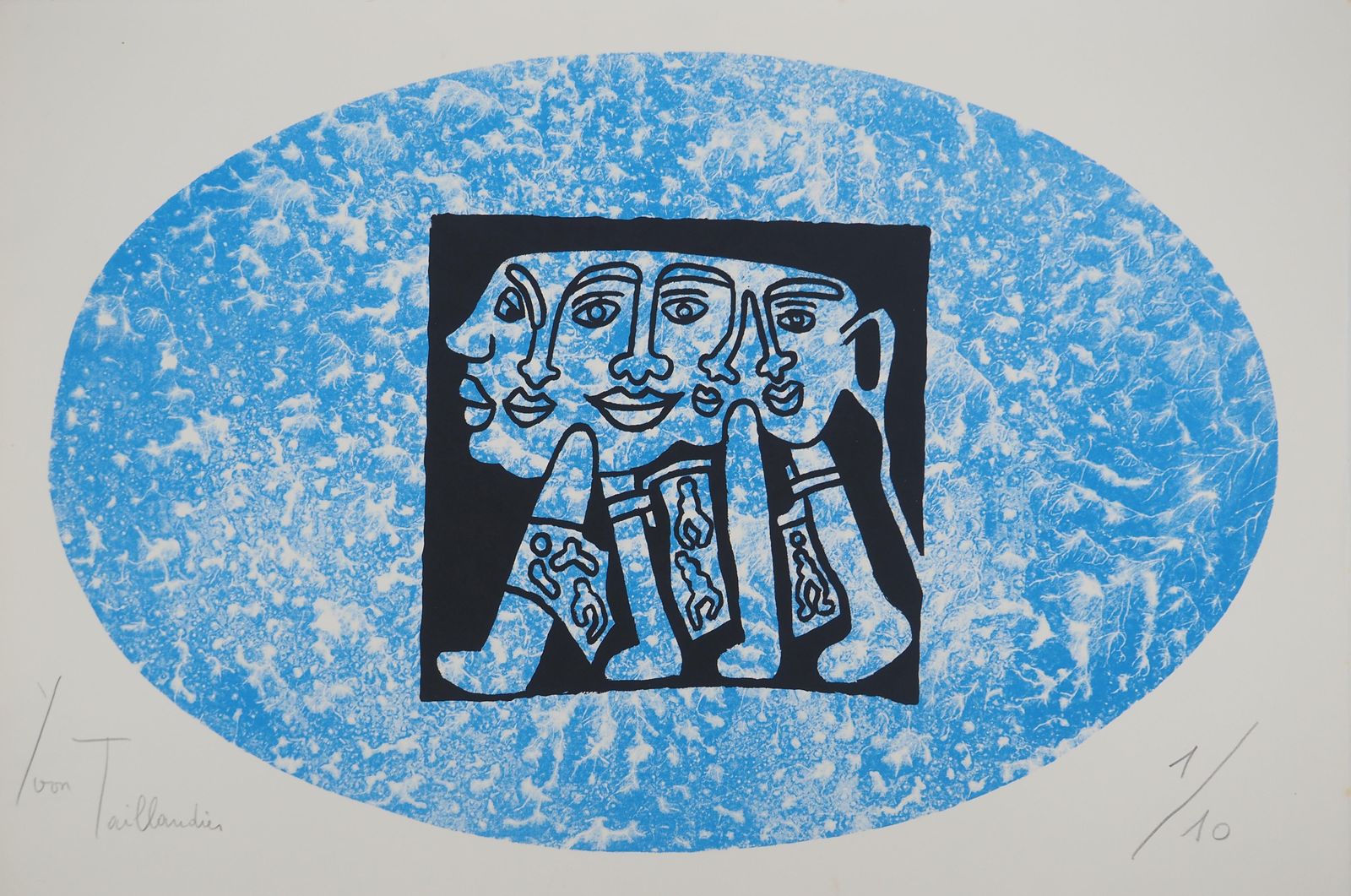 Yvon Taillandierthe Catitipede In An Oval   Original Handsigned Screen Print