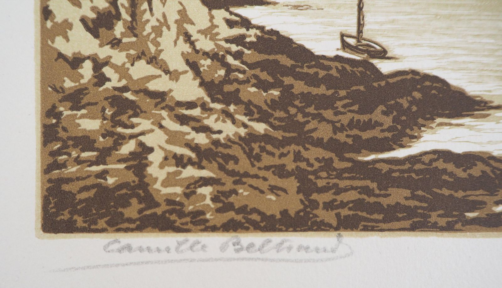Camille Beltrandseascape : Sailboats At Belle Isle   Original Wooodcut, Handsigned & Numbered1929 photo 217.0