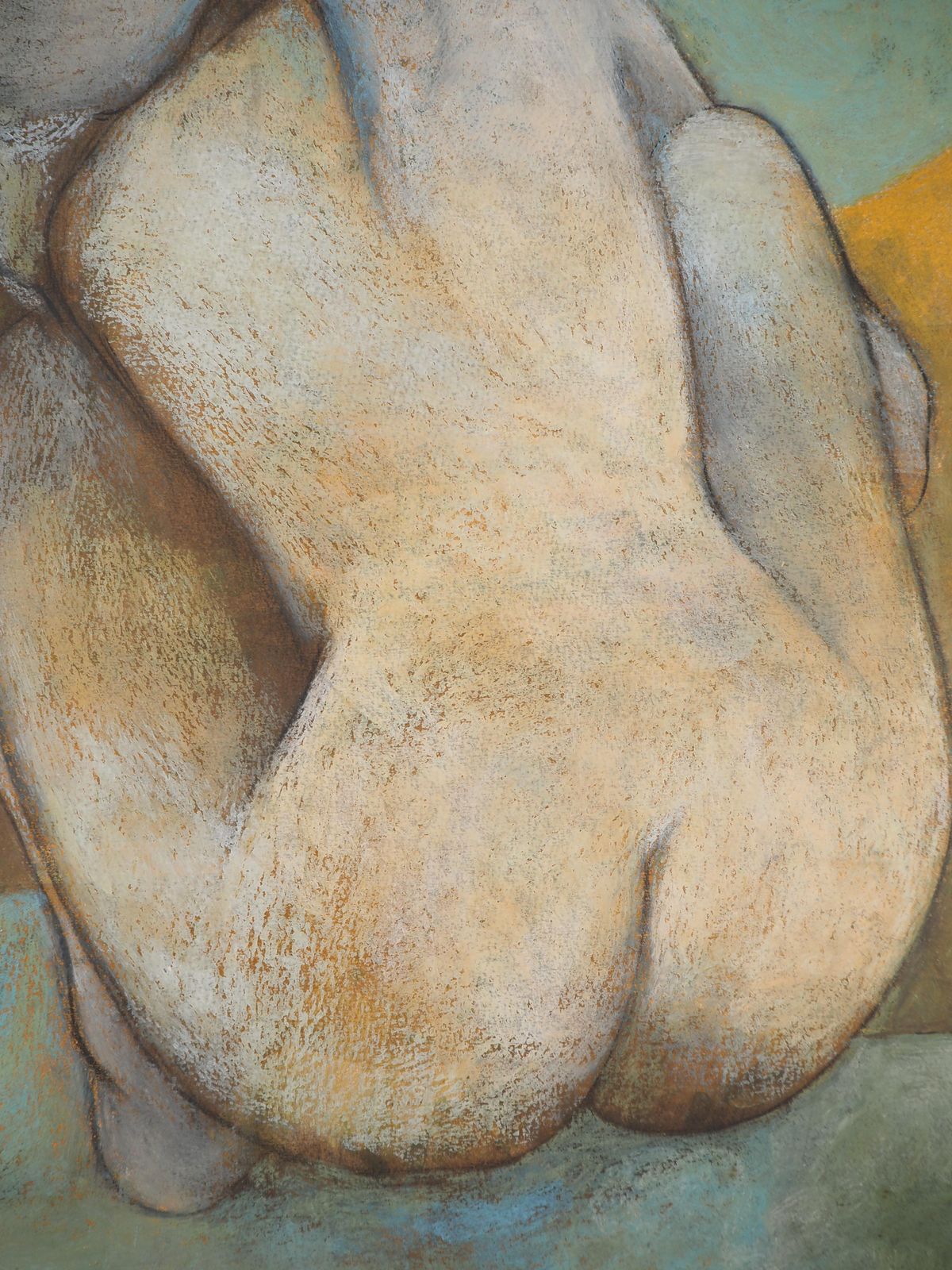 Claude Gaveaunude Woman From The Back   Original Handsigned Pastel Drawing photo buy