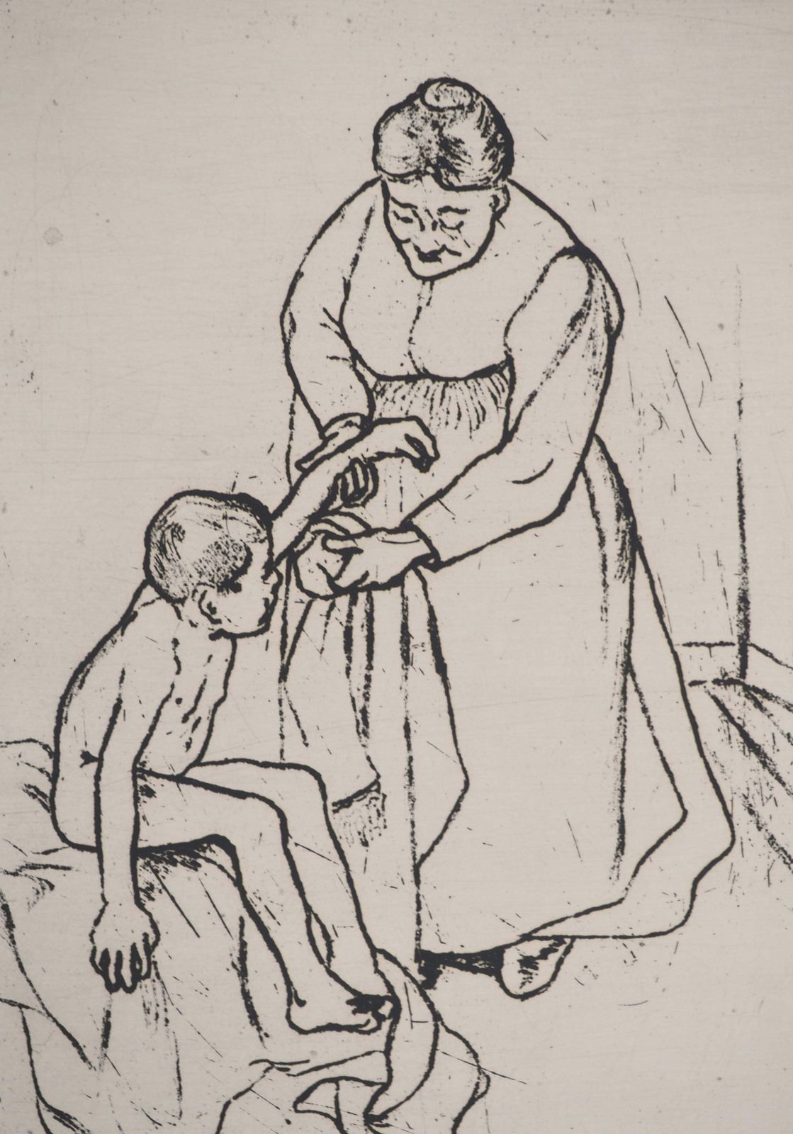 Suzanne Valadongrandmother And Child   Original Etching Signed (Petrides #E14)1932 photo 1327.0