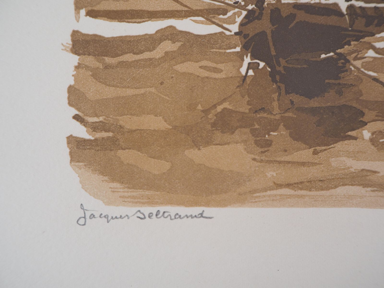 Camille Beltrandseascape : The Sailboats   Original Wooodcut, Handsigned & Numbered1926 photo vinterior