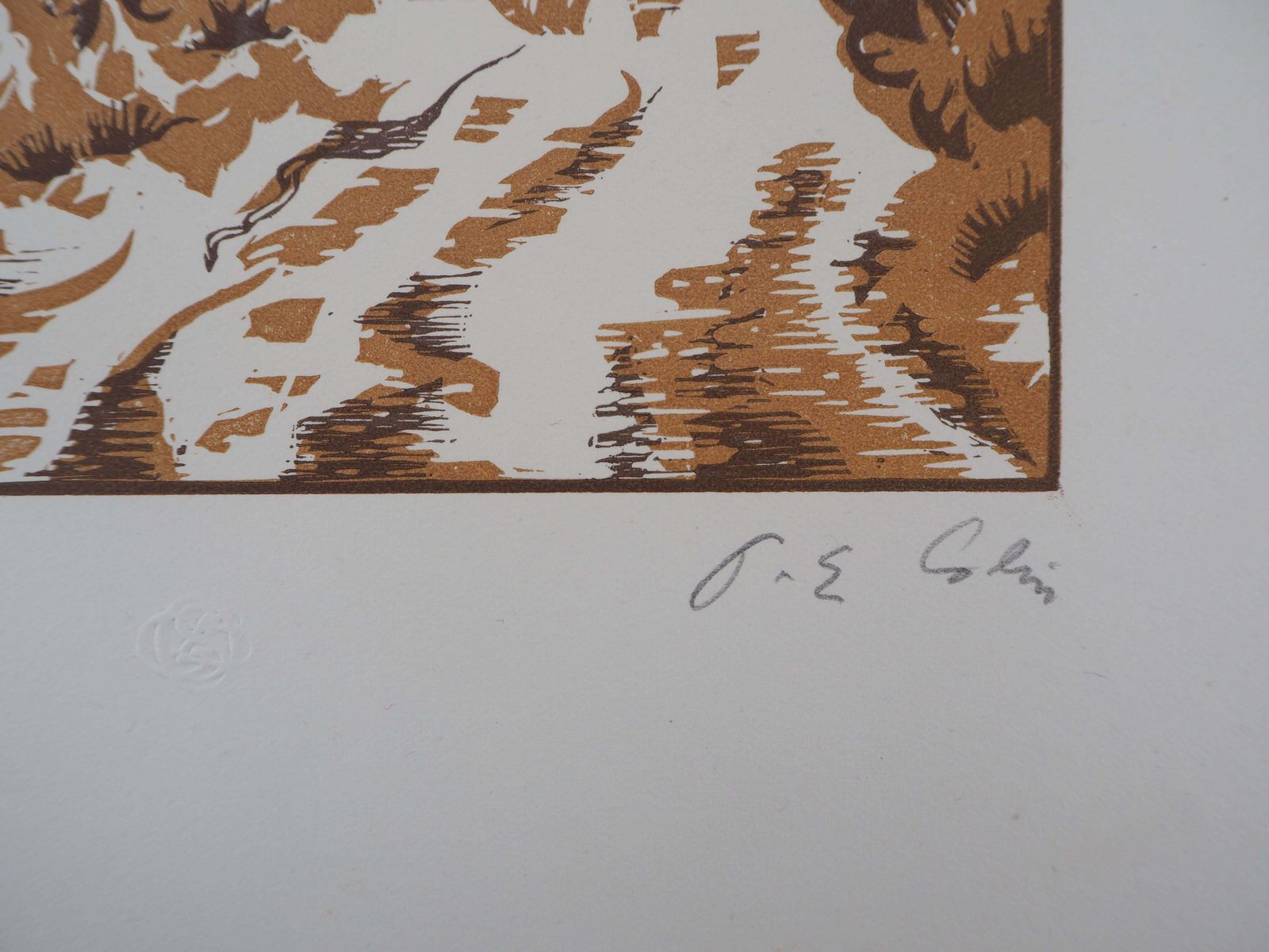 Paul Colinallegory Of Peace : The Family In Countryside   Original Wooodcut, Handsigned1929 photo vinterior