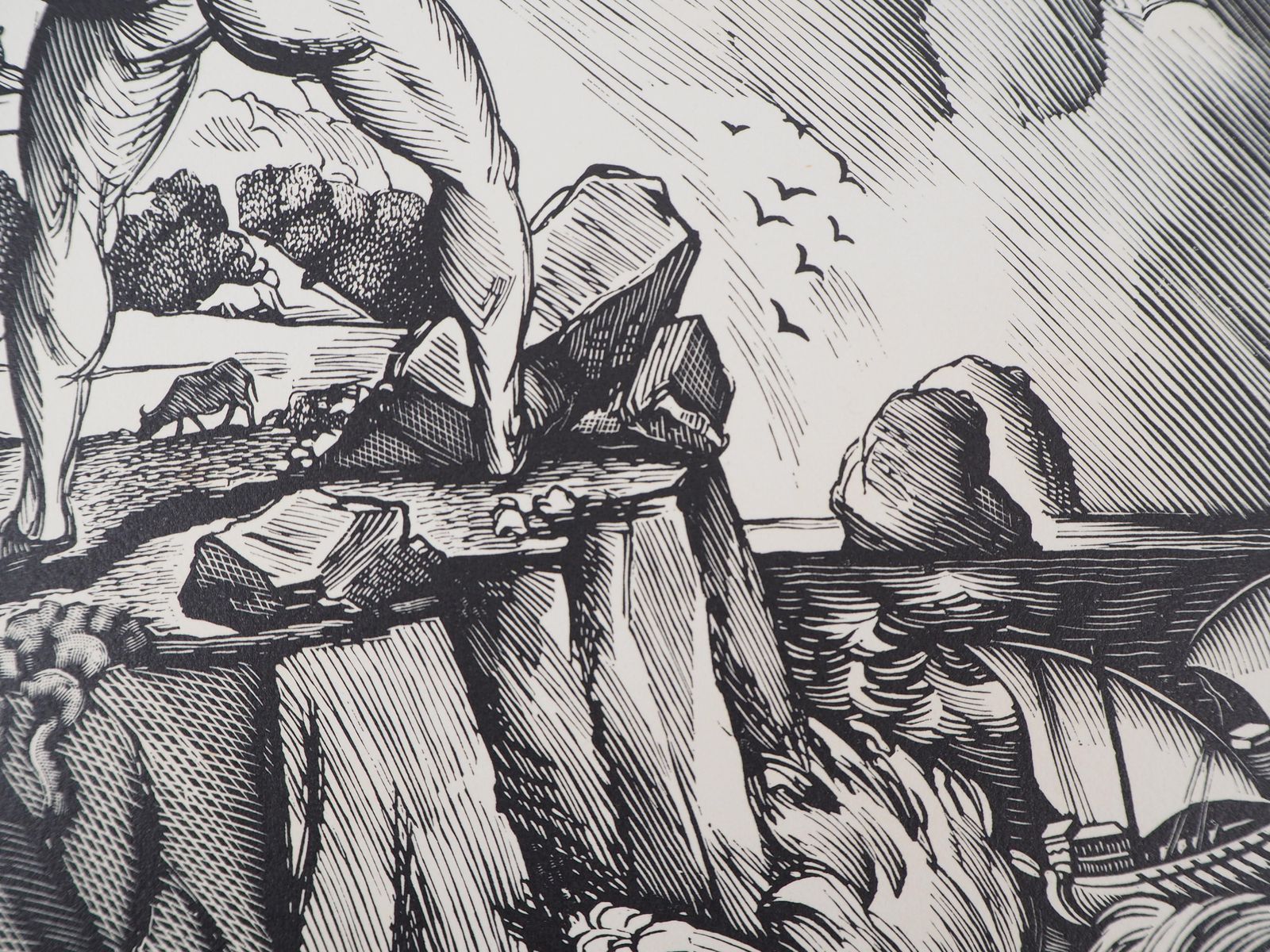 Daniel Girard Cyclop Polyphene And Ulysses   Original Wooodcut, Handsigned And Numbered / 1601925 photo Art