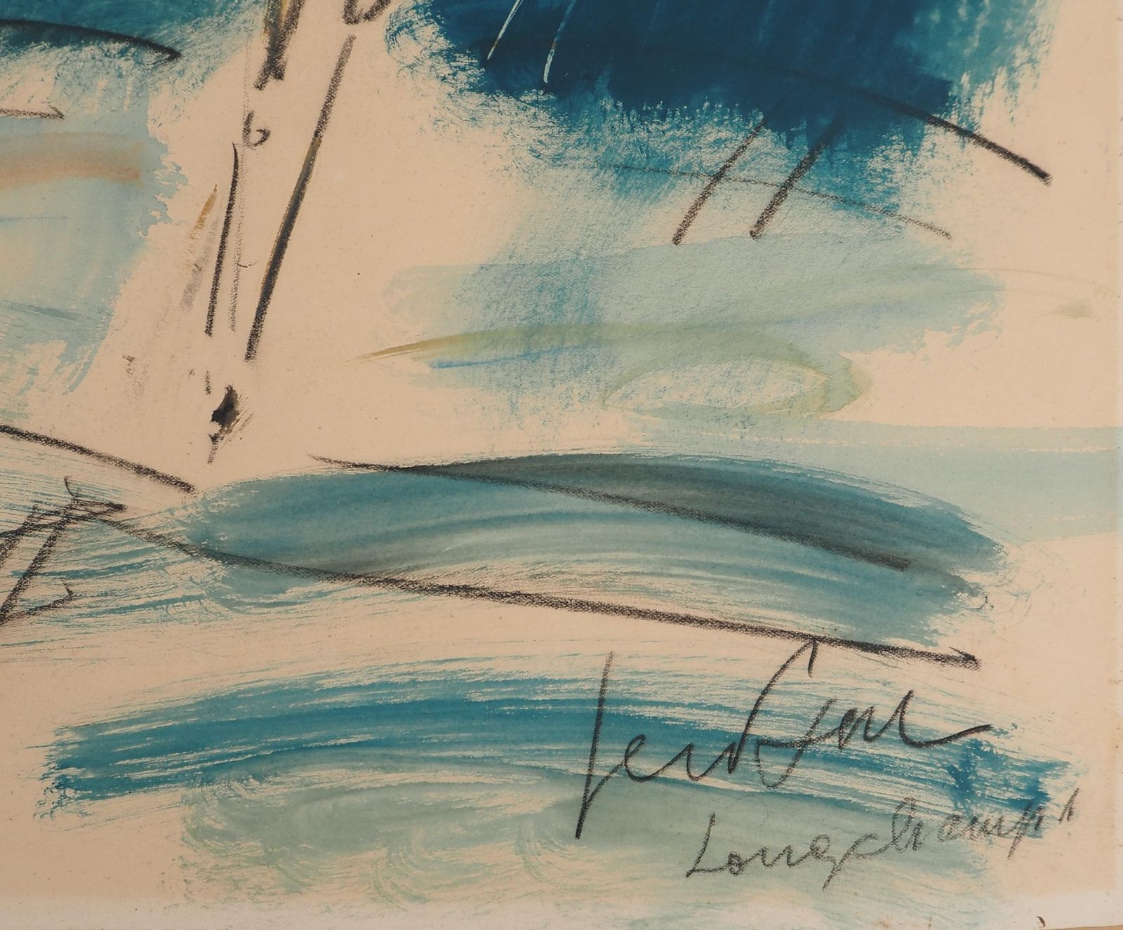 Gen Paullongchamps : The Horse Race   Original Watercolor, Handsigned photo for sale