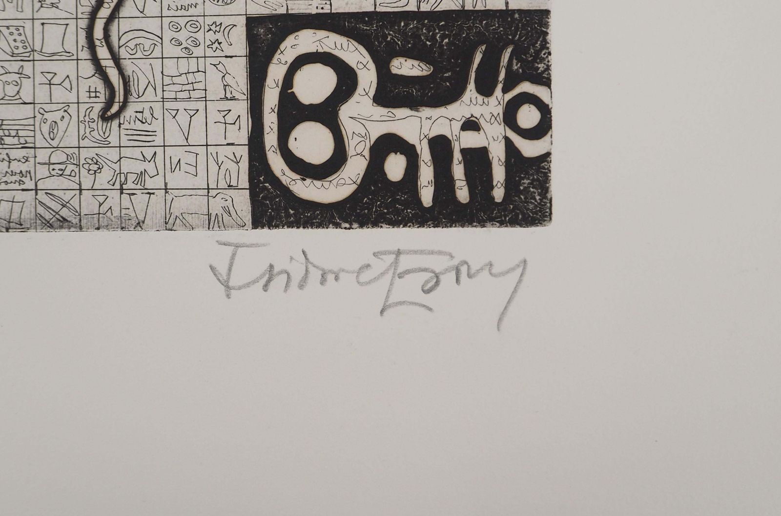 Isidore Isou Lettrism: Mysterious Writing   Original Etching, Handsigned And Numbered /20 photo Art