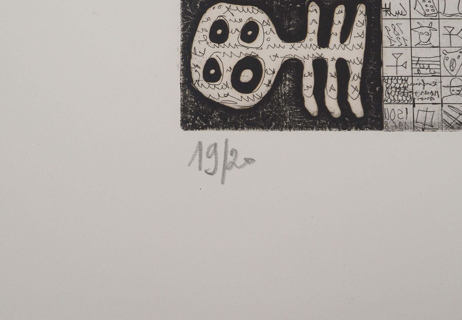 Isidore Isou Lettrism: Mysterious Writing   Original Etching, Handsigned And Numbered /20 photo 442.0