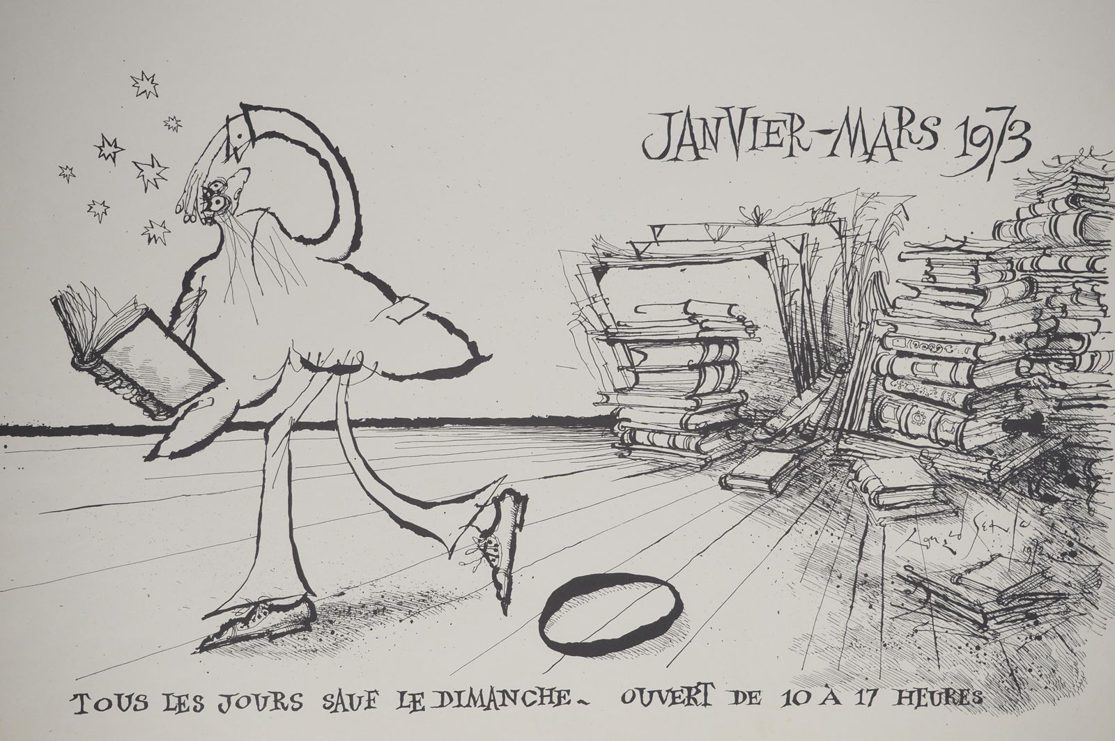 Ronald Searlethe Book Lover   Original Lithograph, Signed1973 photo Art