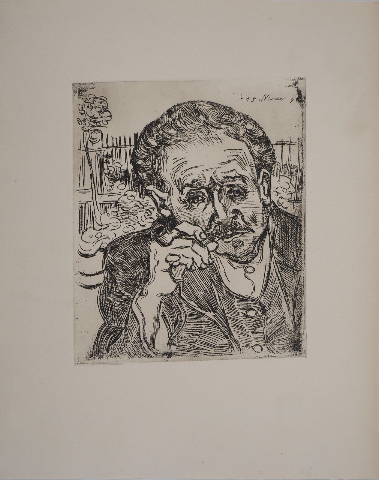 Portrait Of Docteur Gachet (Man With A Pipe)   Etching (Second Edition)2020