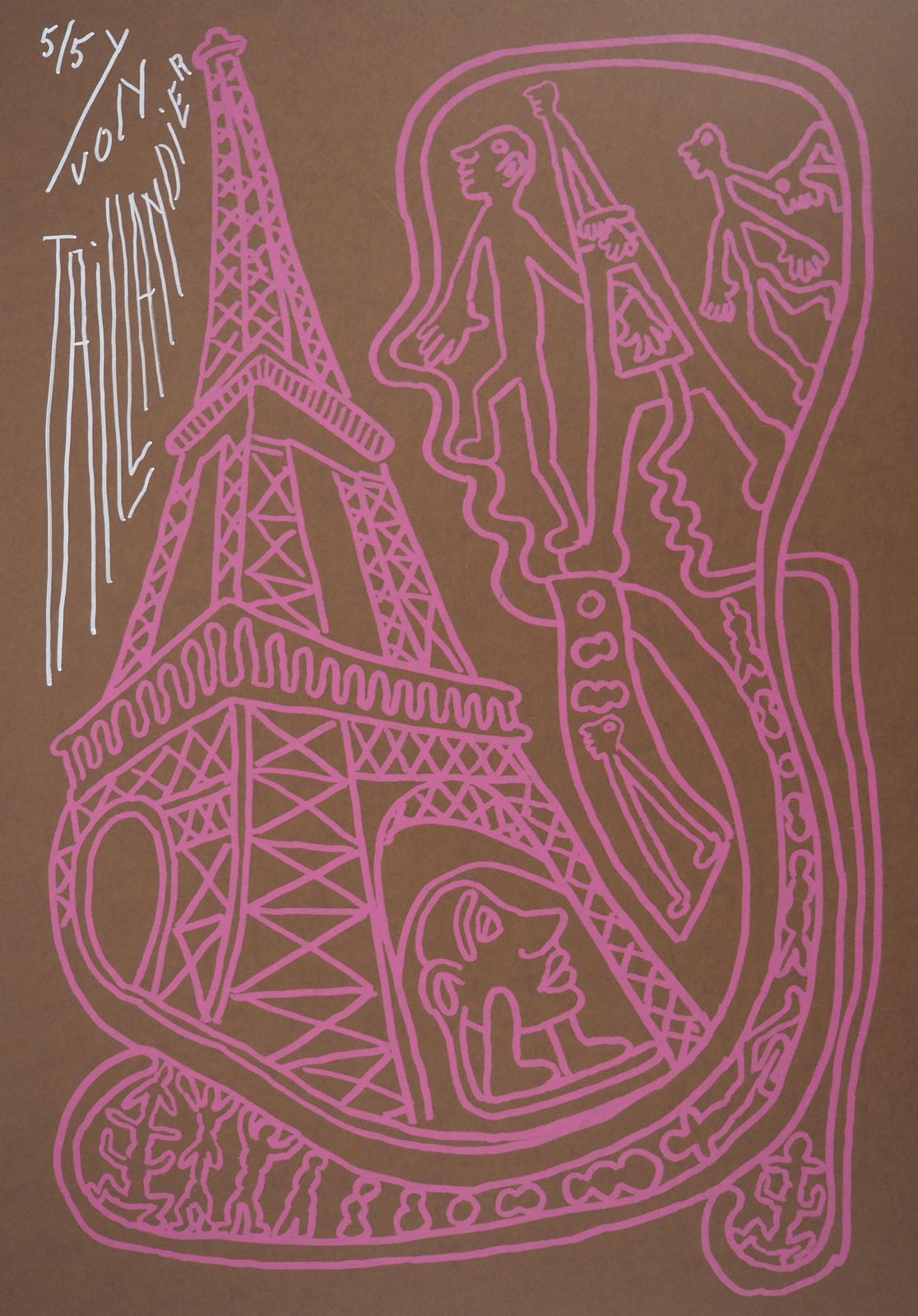 Yvon Taillandierparis, The Pink Eiffel Tower   Original Handsigned Screen Print photo buy