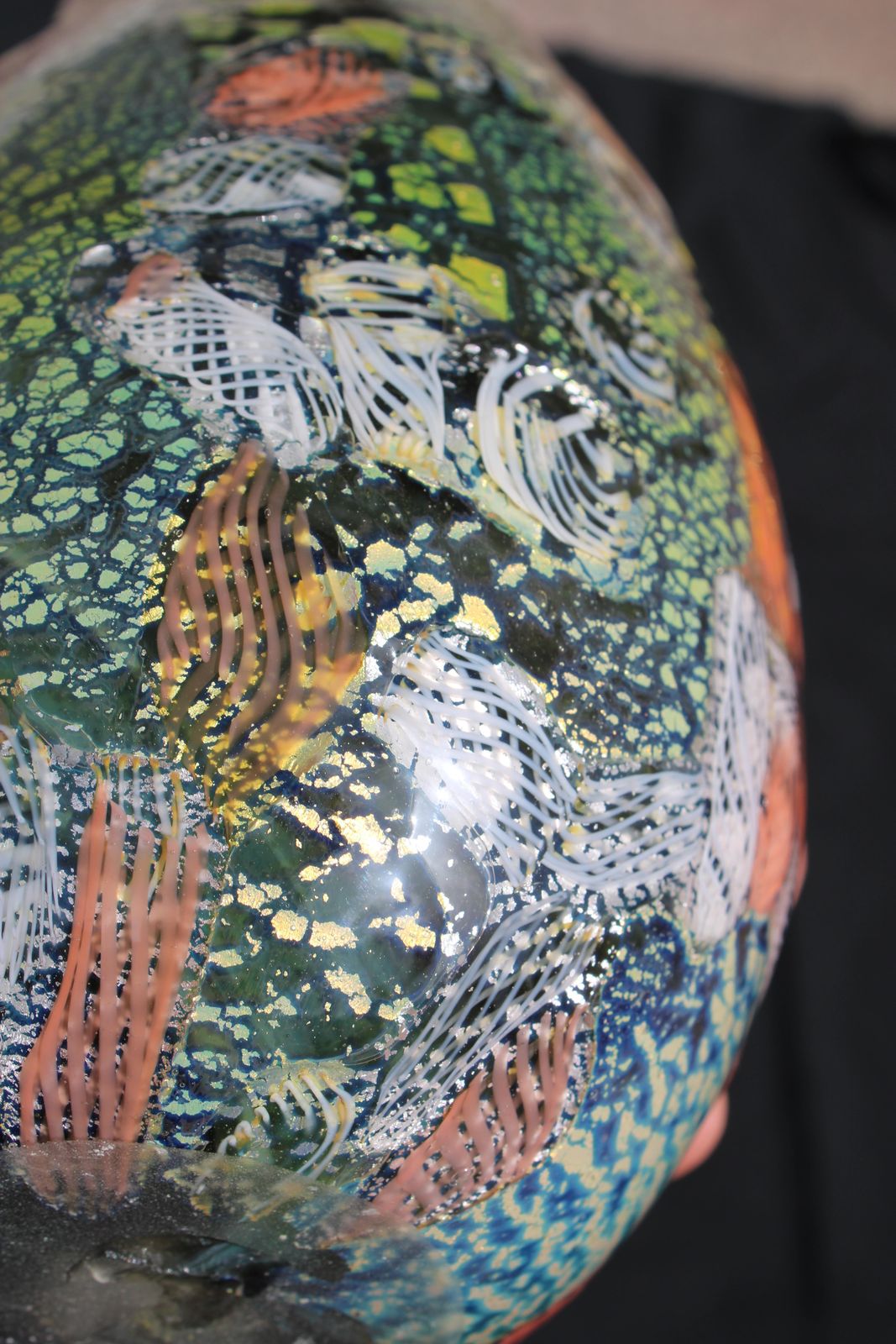 photo furniture Avem Venice 1960 Multicolor Zanfirico Gold And Silver Murano Glass Vase
