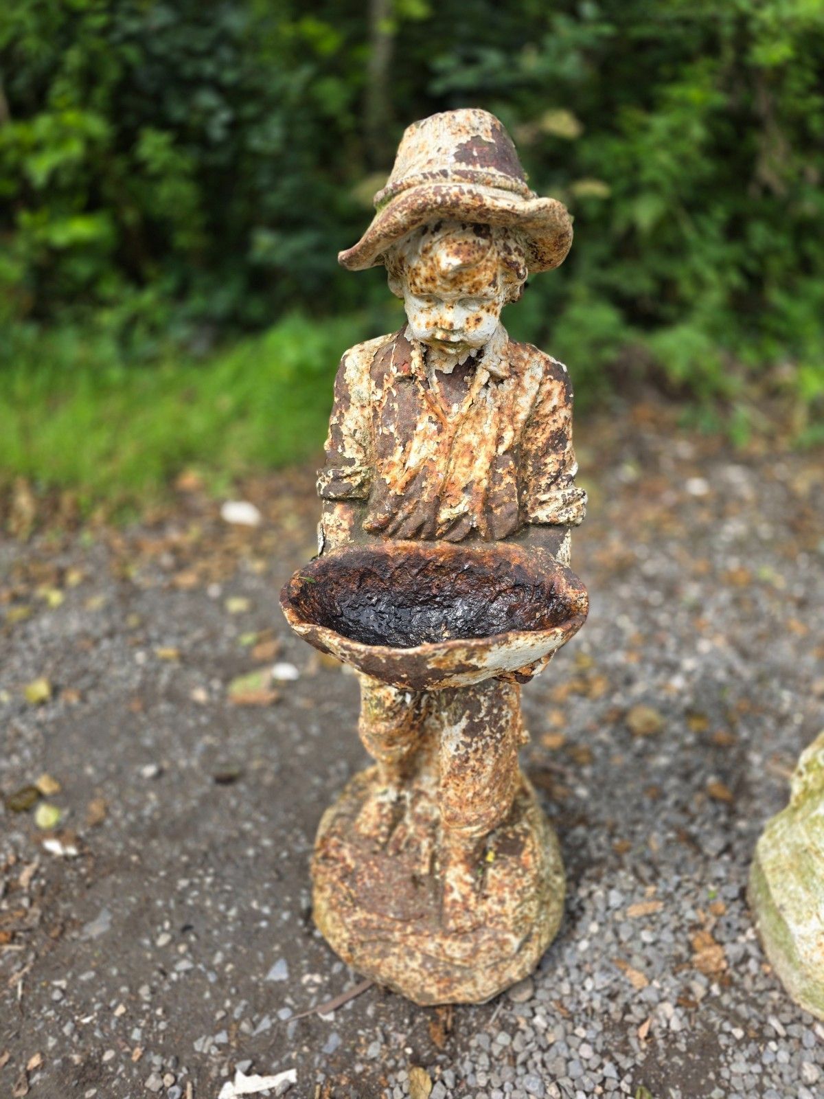 Pair Of Early 20th Century Cast Iron Boy And Girl Statues photo vinterior