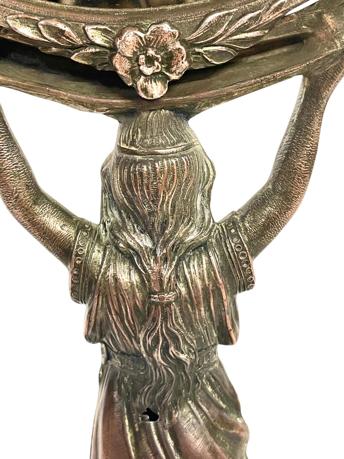 photo for sale 19th Century Silvered Bronze Table Psyche Mirror