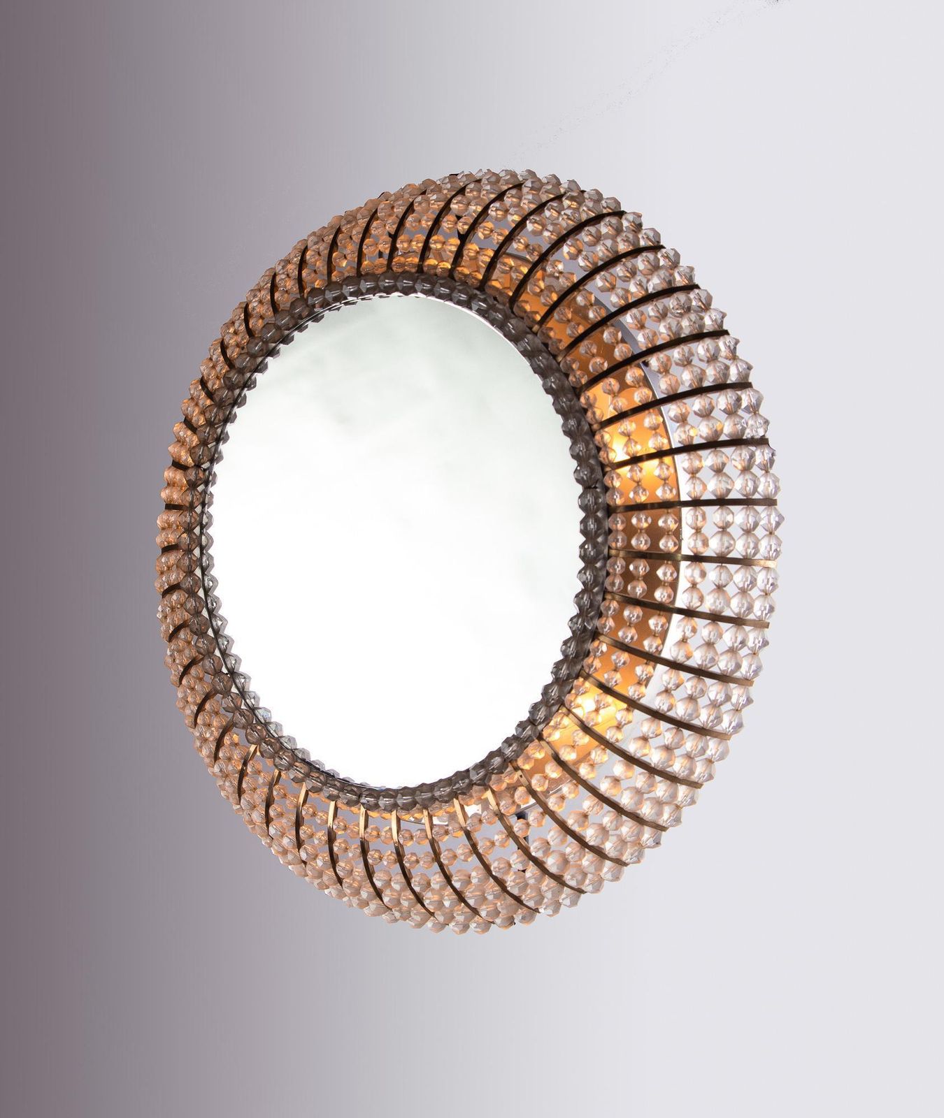 Illuminated Mirror Glass & Brass By Emil Stejnar, Rupert Nikoll, Austria, 1950s photo furniture