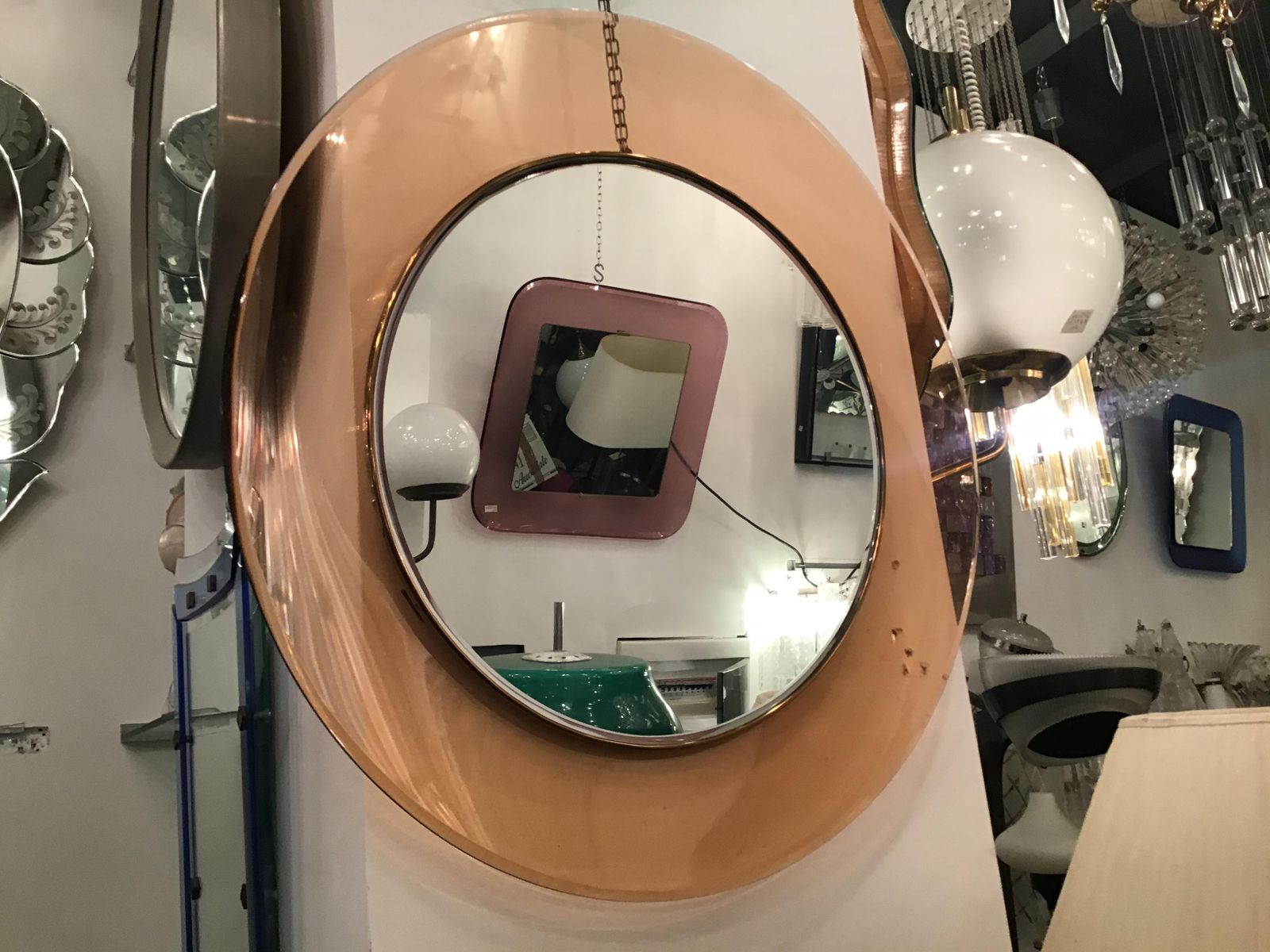 photo vinterior Max Ingrand “Fontana Arte” Mirror Brass Glass 1968 Italy