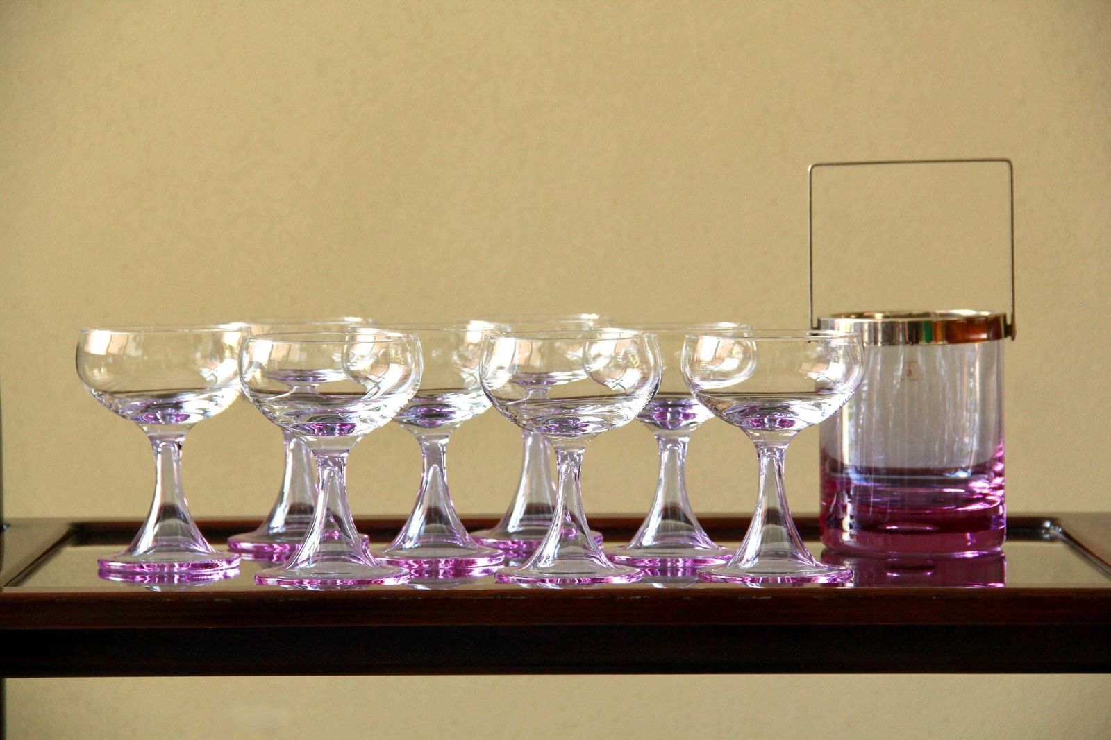 Violette, Space Age Alexandrite Drinking Champagne Or Cocktail Glasses, Set Of 4, Italy, 1970s photo furniture